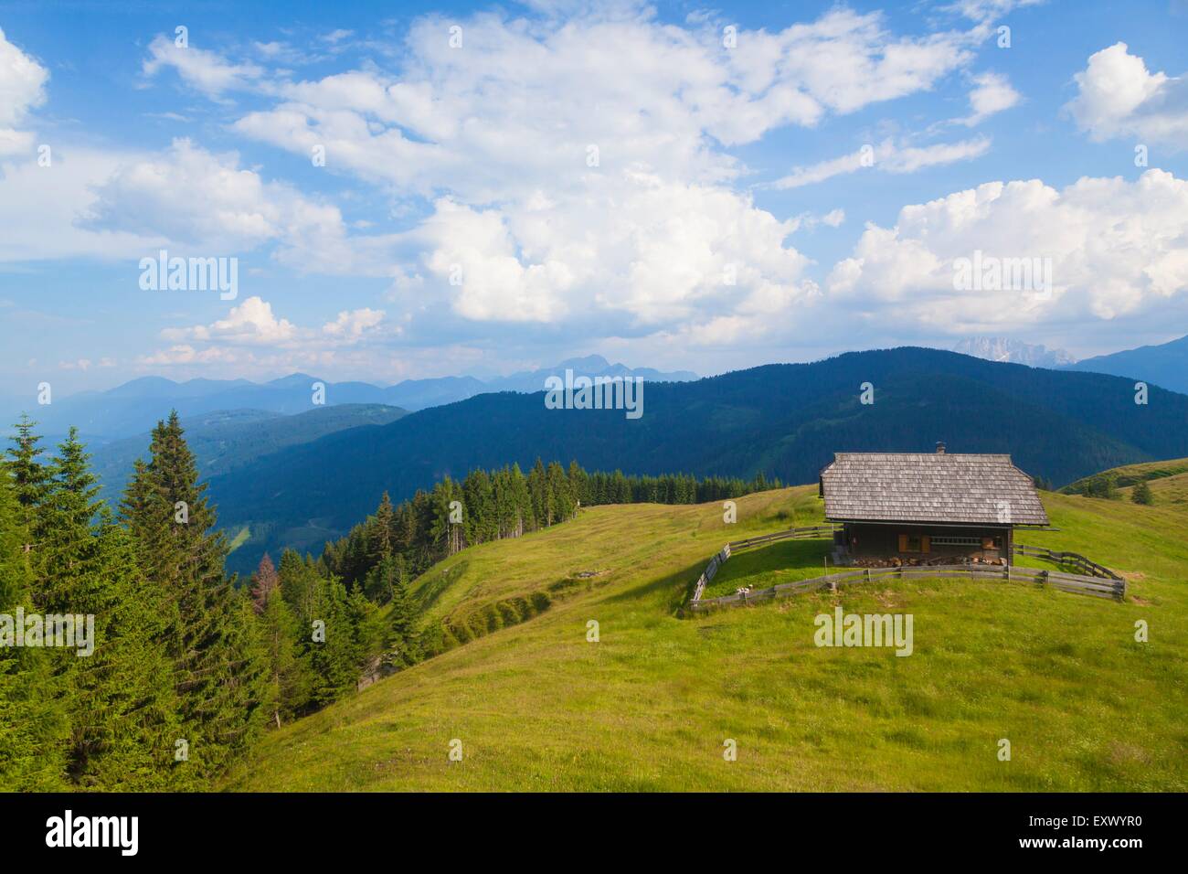 Weissbriach mountain hut at Napalnalm, Carinthia, Austria Stock Photo
