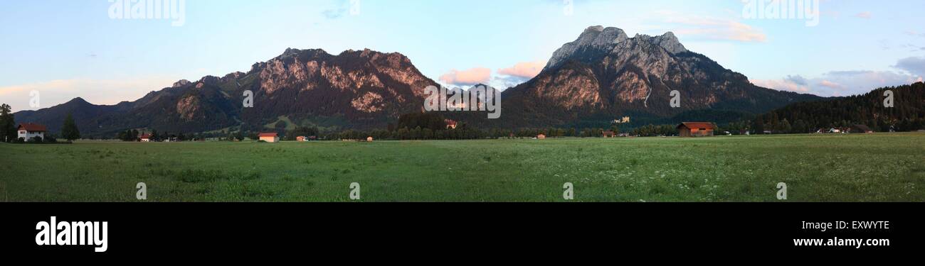 Castle Neuschwanstein, Ammergau Alps, Bavaria, Germany, Europe Stock Photo