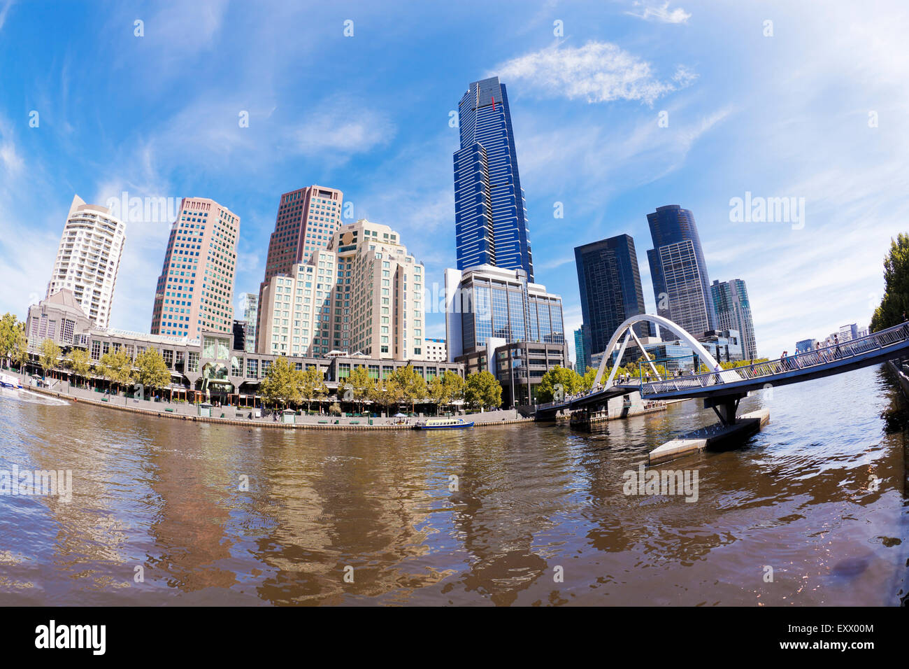 View of Southbank area in Melbourne CBD Stock Photo