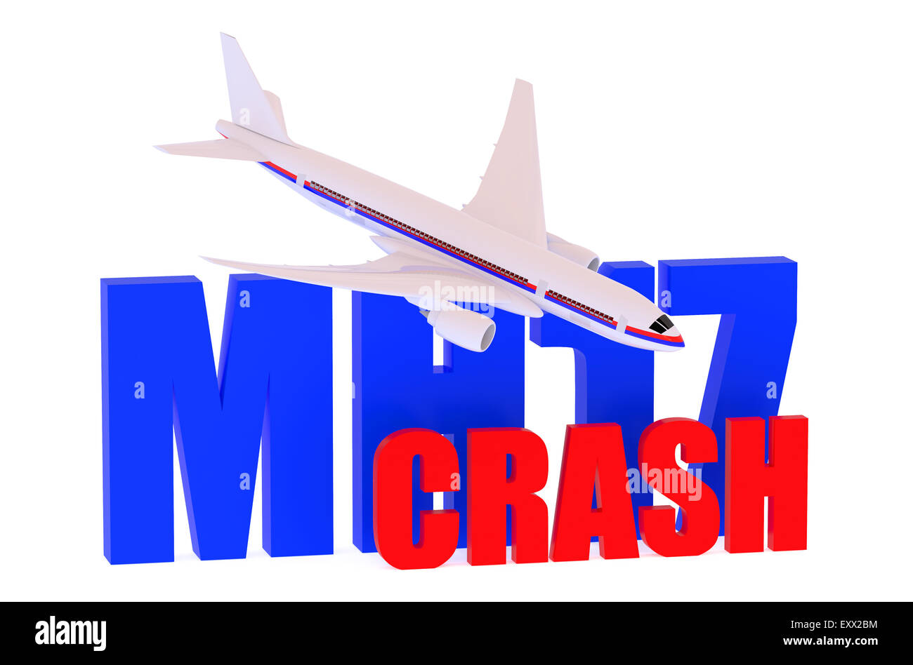 MH17 crash 2014 concept isolated on white background Stock Photo