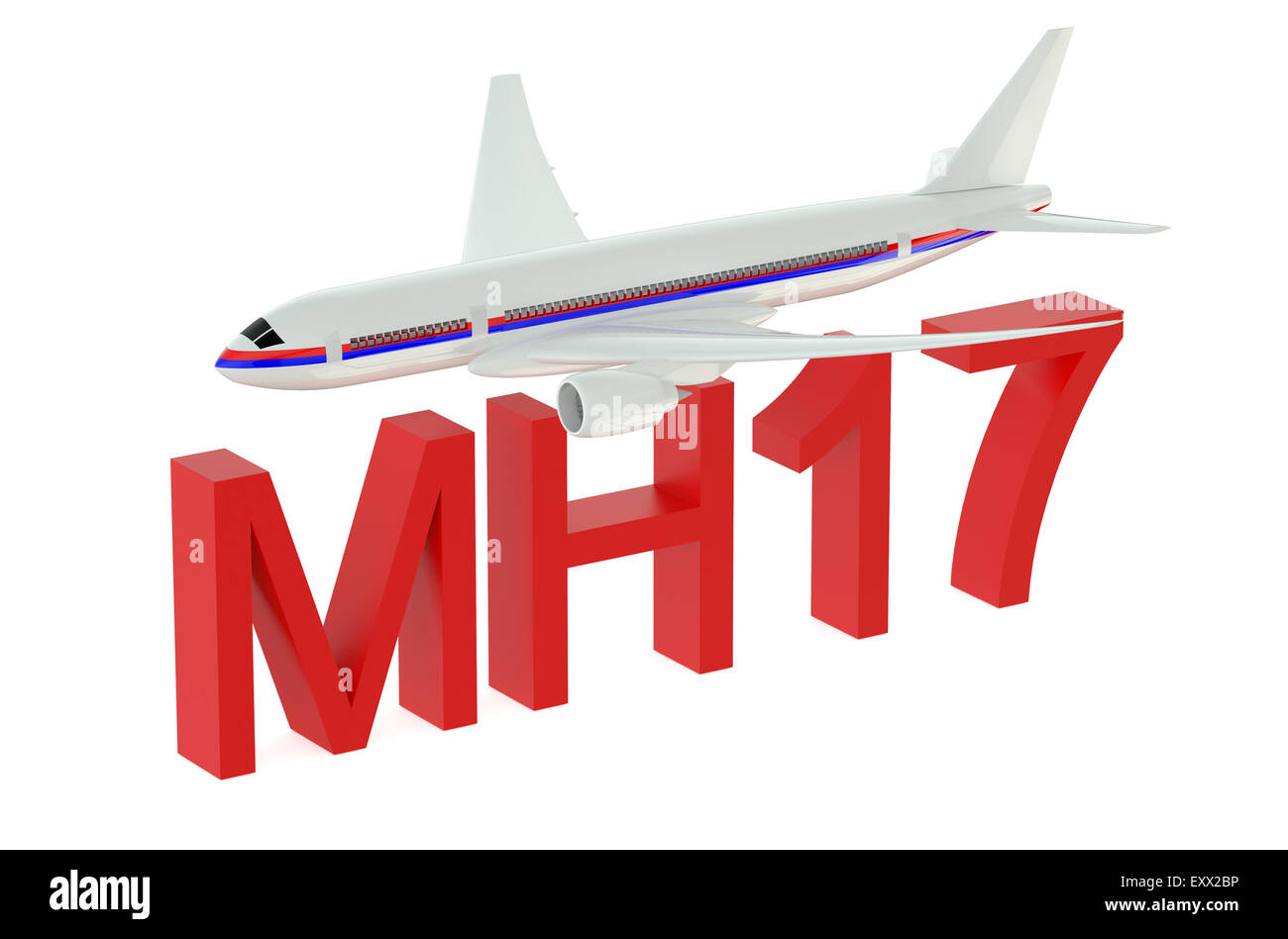 MH17 crash concept isolated on white background Stock Photo
