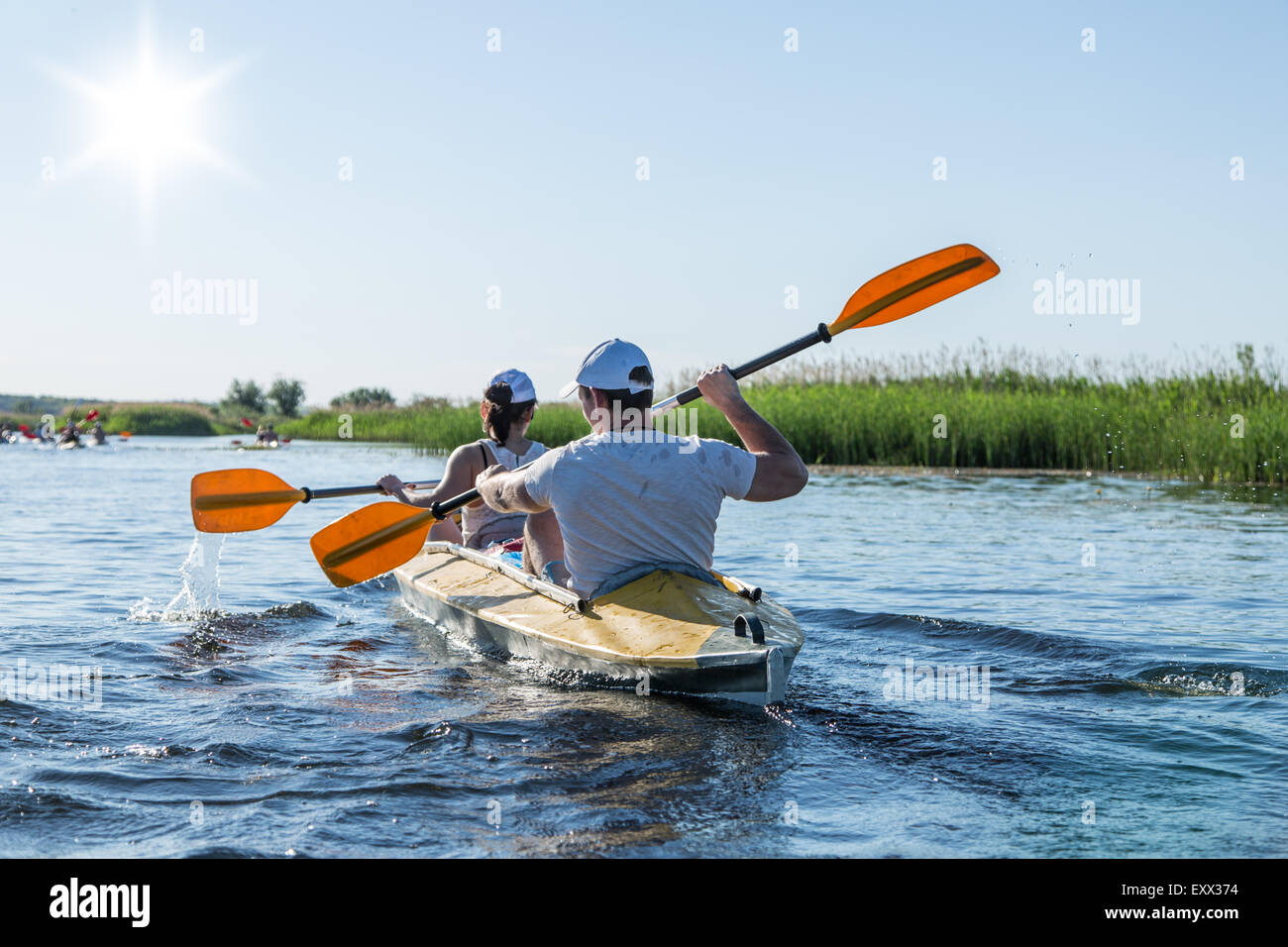 Rafting on the Vorskla River. Stock Photo