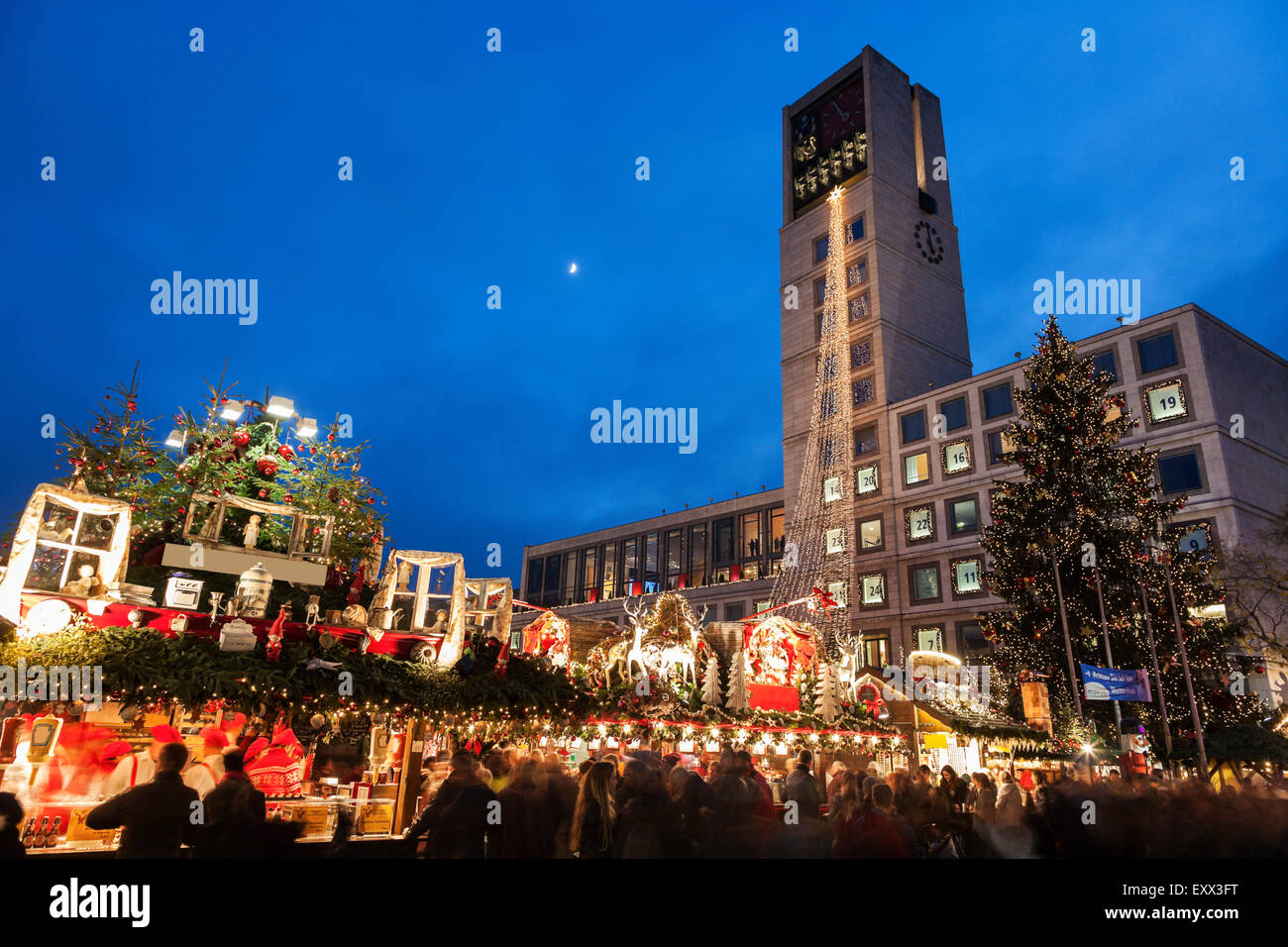 Town hall at night Stock Photo Alamy