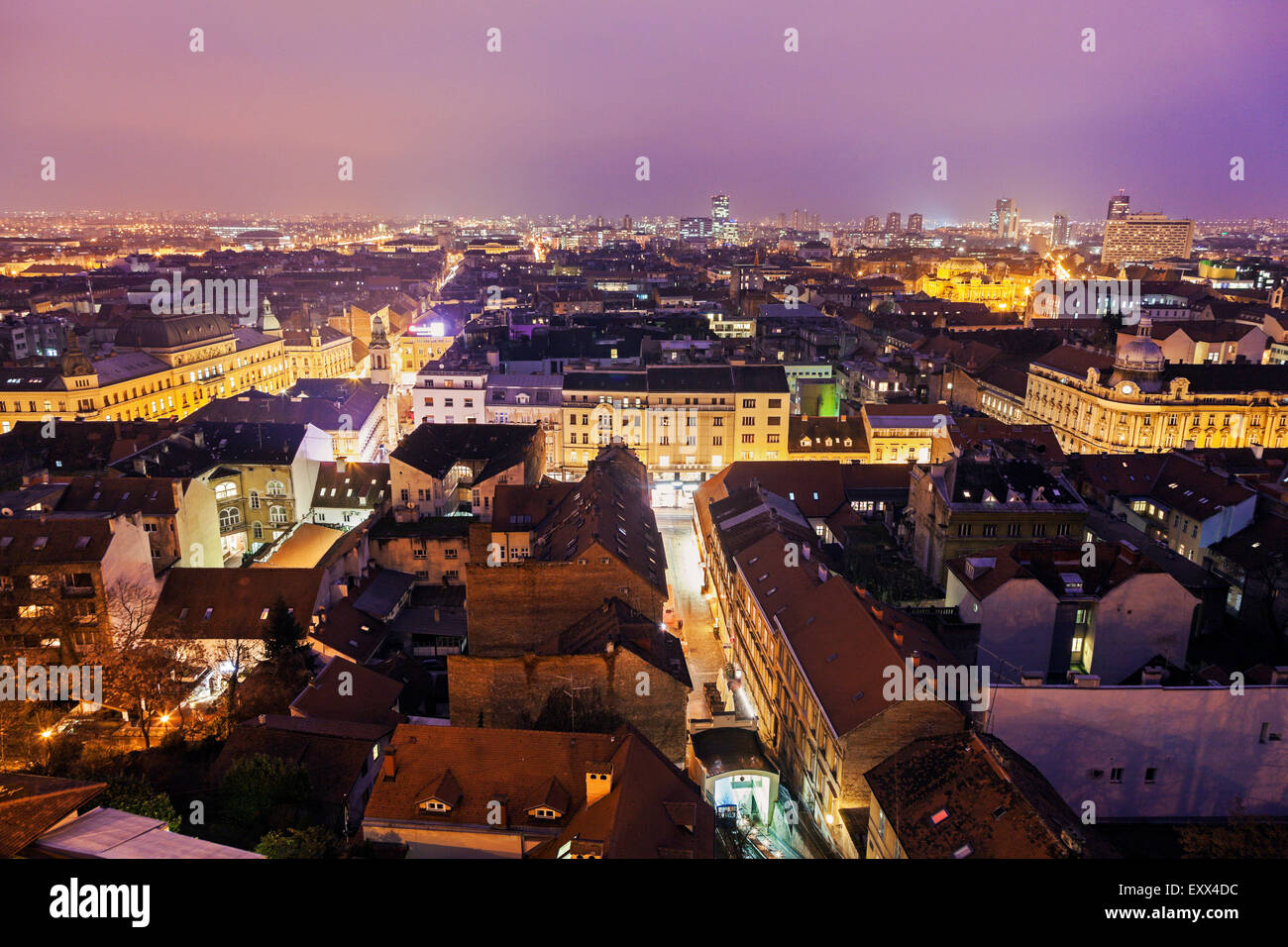 Aerial view illuminated town hi-res stock photography and images - Alamy