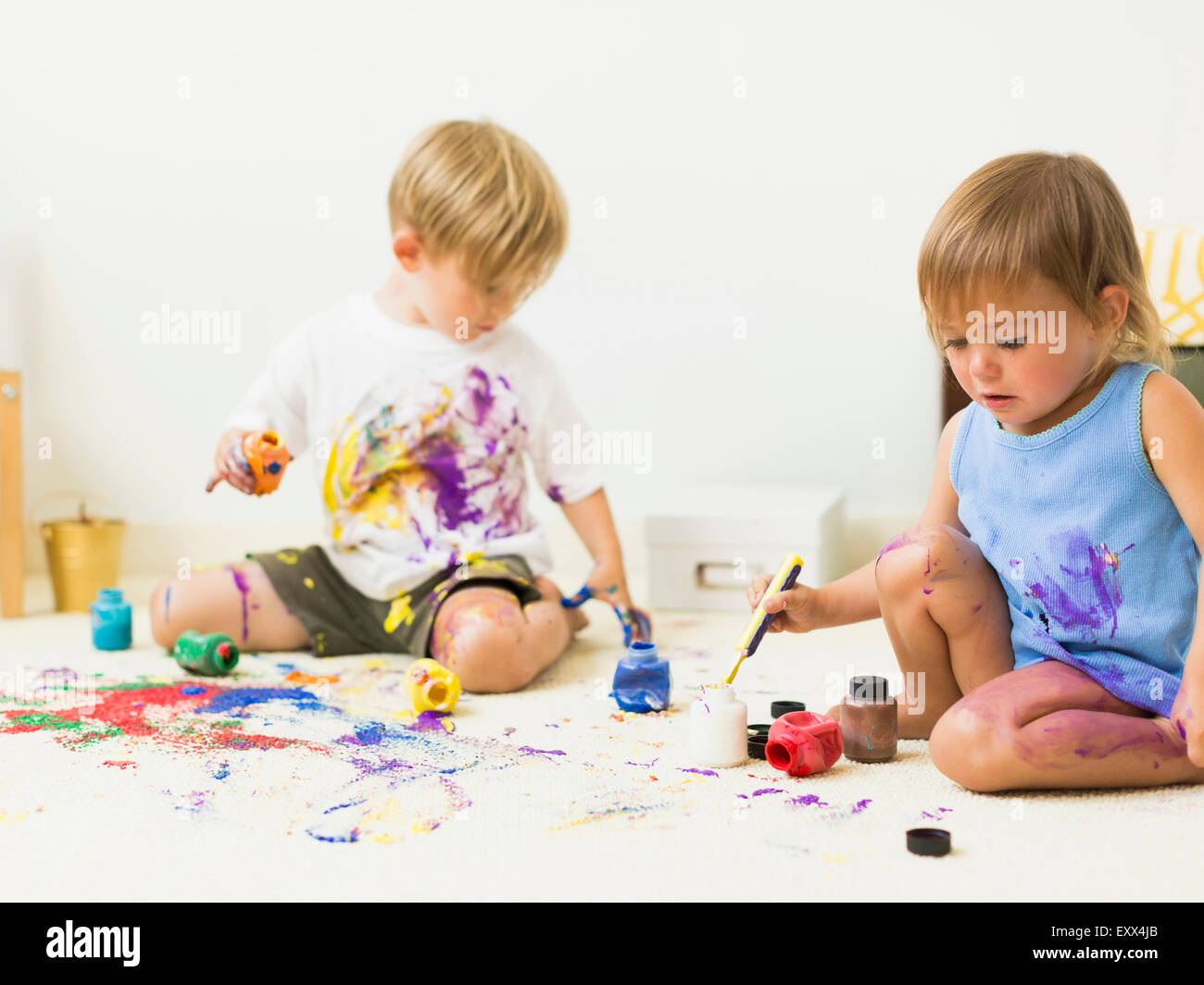 Child spilled paint on floor hires stock photography and images Alamy