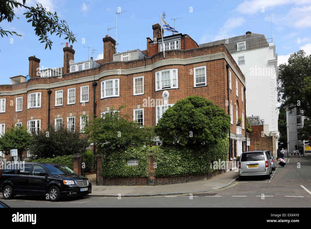 The London Embassy of Uruguay on Porchester Terrace, near Hyde Park Stock Photo