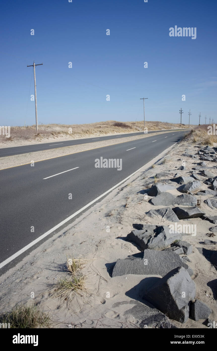 View of empty highway in desert Stock Photo