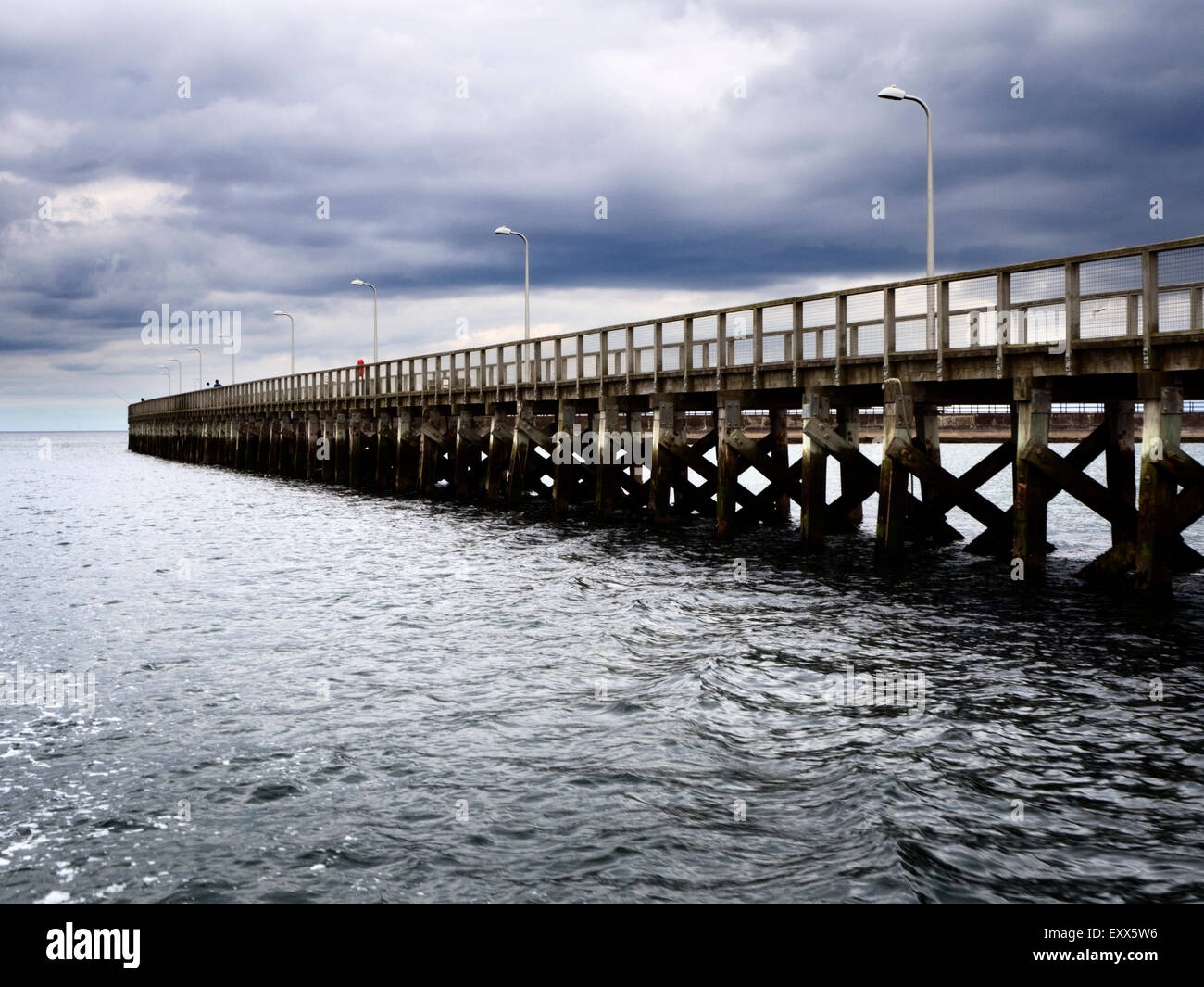 Amble Pier Under Heavy Skies Amble by the Sea Northumberland England