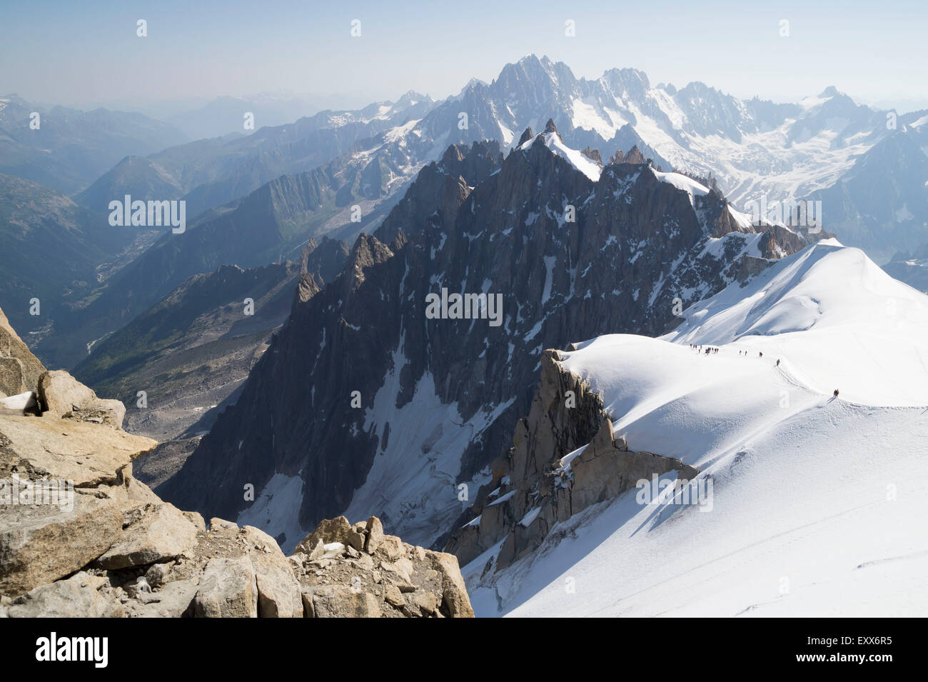 Aiguille du Midi - 3,842 m ,mountain in the Mont Blanc massif , French ...