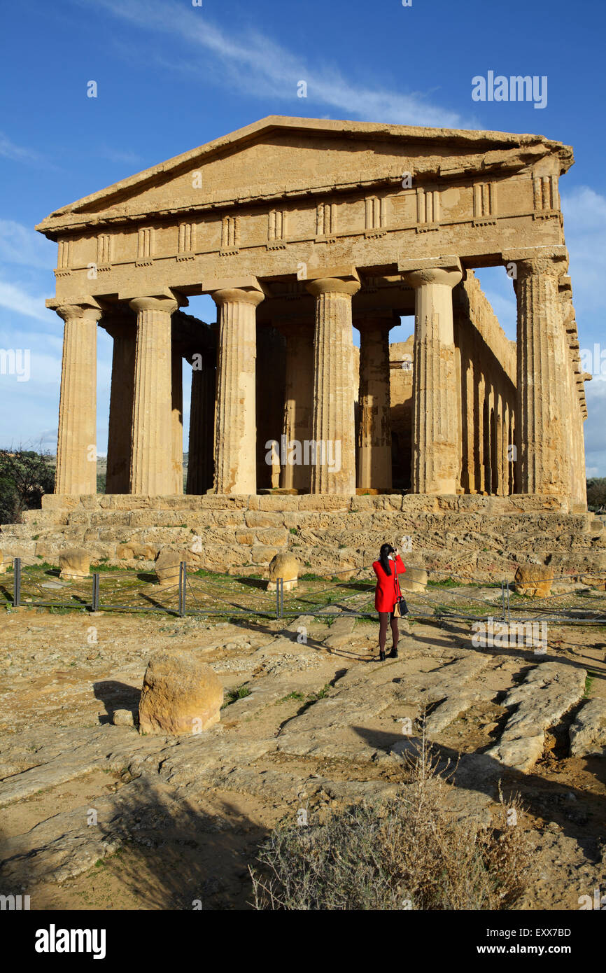 The Temple of Concordia at Valley of the Temples, Agrigento, Sicily, Italy Stock Photo