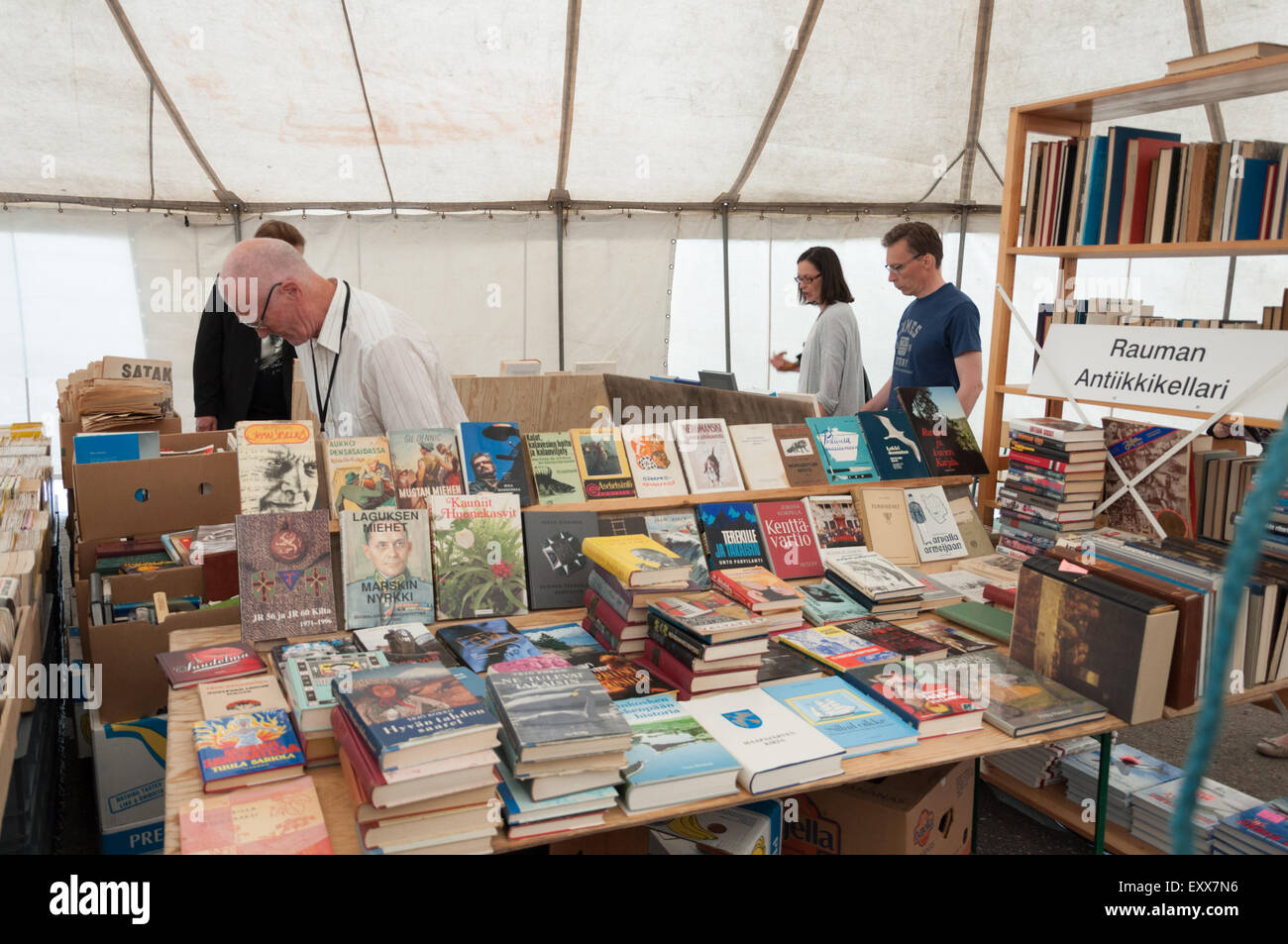 Antique book fair in Vammala Finland 2015 Stock Photo