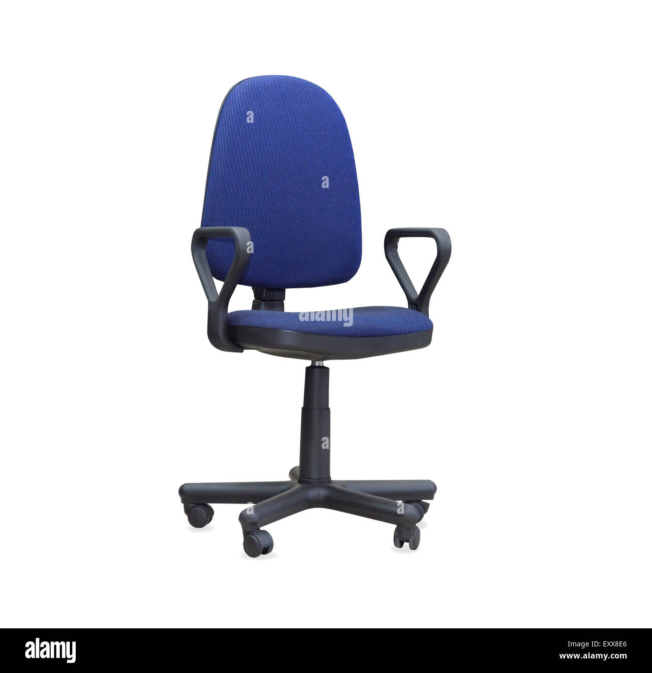 The blue office chair. Isolated Stock Photo