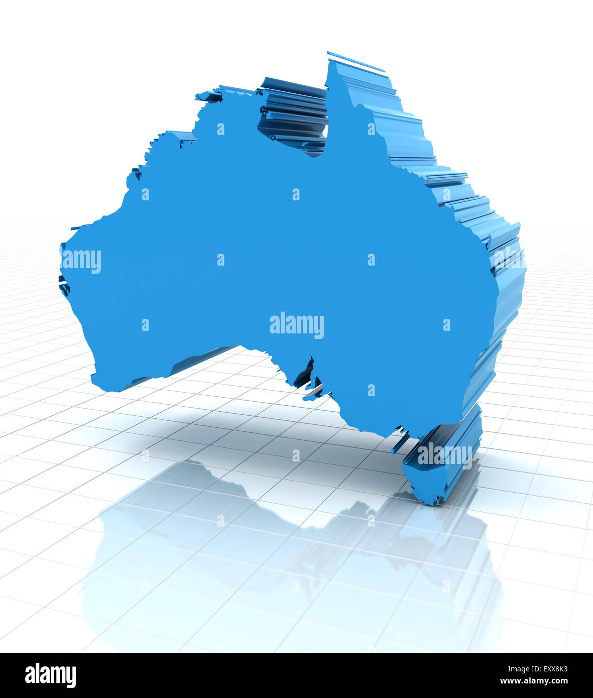 Extruded Australia map Stock Photo