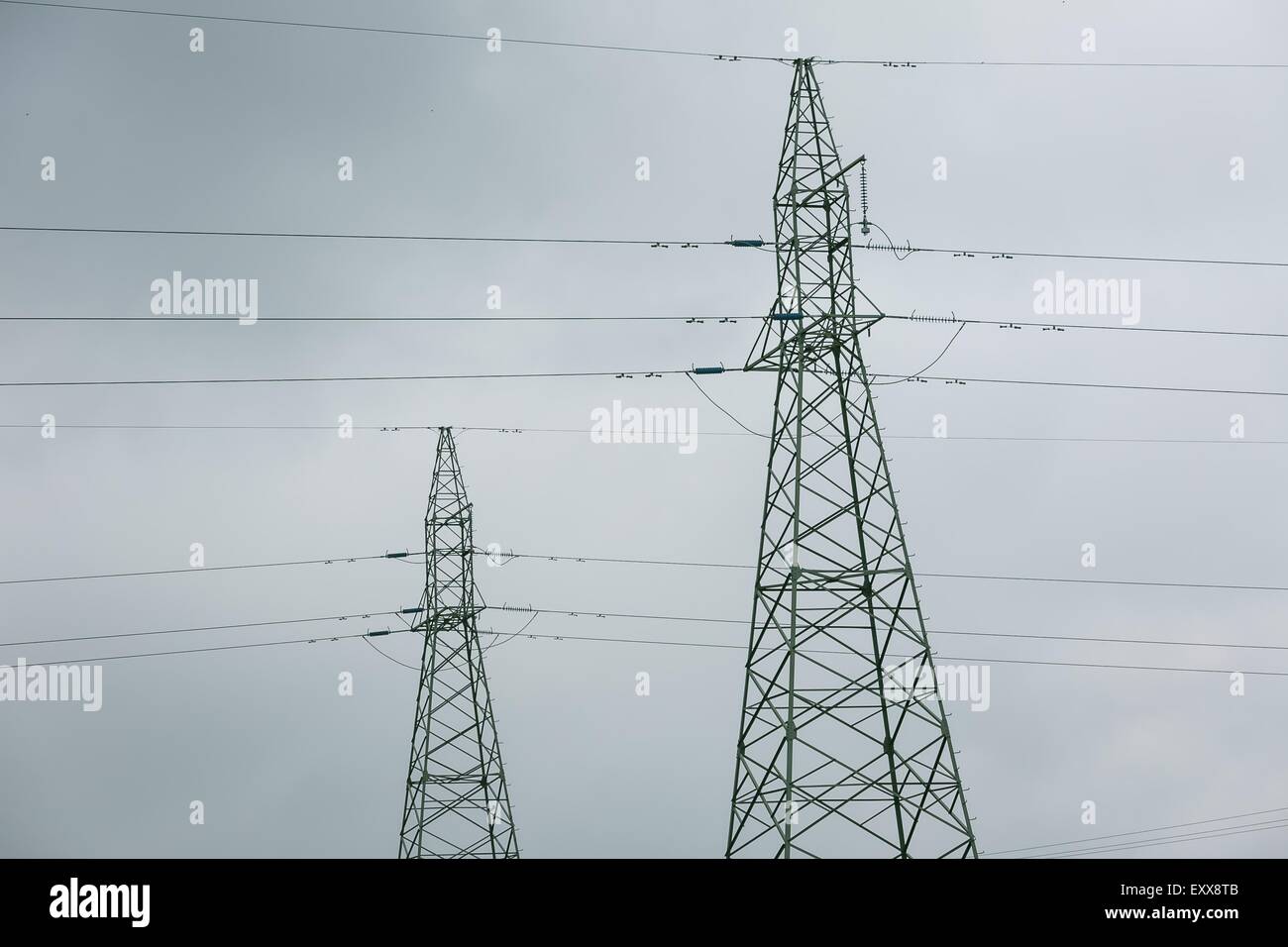 Power lines on poles pole hi-res stock photography and images - Alamy