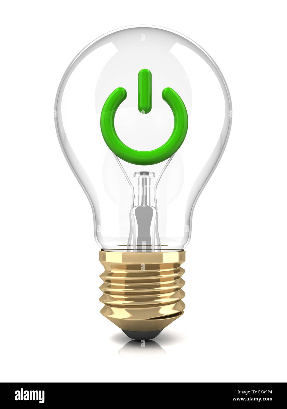Light bulb with power sign Stock Photo