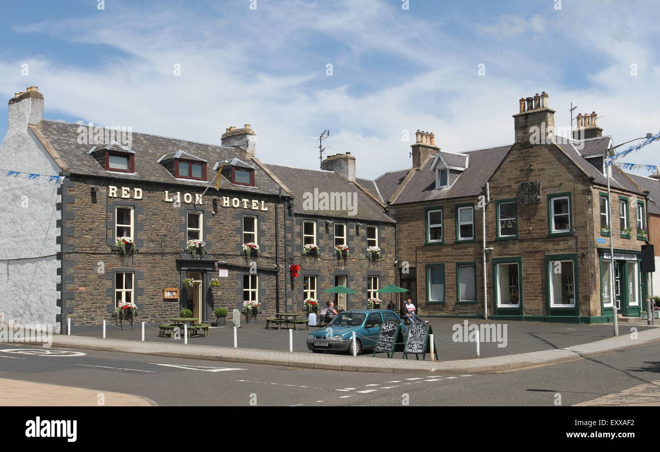 Exterior of Red Lion Hotel Earlston Scotland  July 2015 Stock Photo