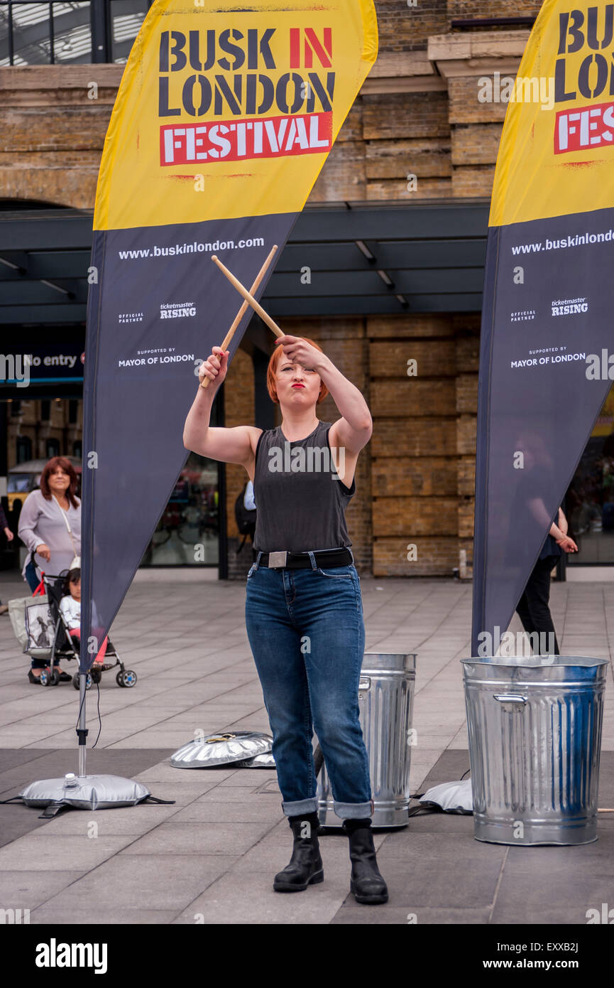 London, UK. 17 July 2015. Members of the percussion group, Stomp