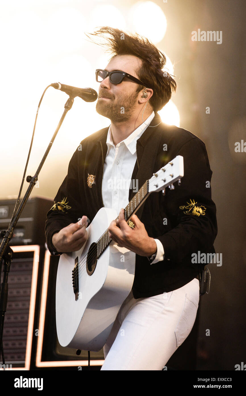 The Vaccines plays Glastonbury Festival at Worthy Farm on 26/06/2015 at Worthy Farm, Glastonbury.  Persons pictured: Justin Hayward-Young. Picture by Julie Edwards Stock Photo