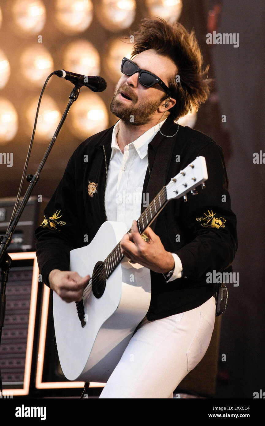 The Vaccines plays Glastonbury Festival at Worthy Farm on 26/06/2015 at Worthy Farm, Glastonbury.  Persons pictured: Justin Hayward-Young. Picture by Julie Edwards Stock Photo