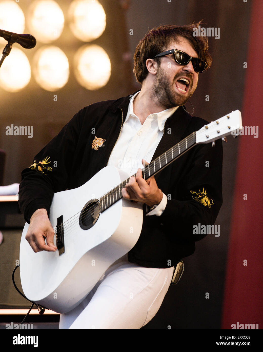 The Vaccines plays Glastonbury Festival at Worthy Farm on 26/06/2015 at Worthy Farm, Glastonbury.  Persons pictured: Justin Hayward-Young. Picture by Julie Edwards Stock Photo