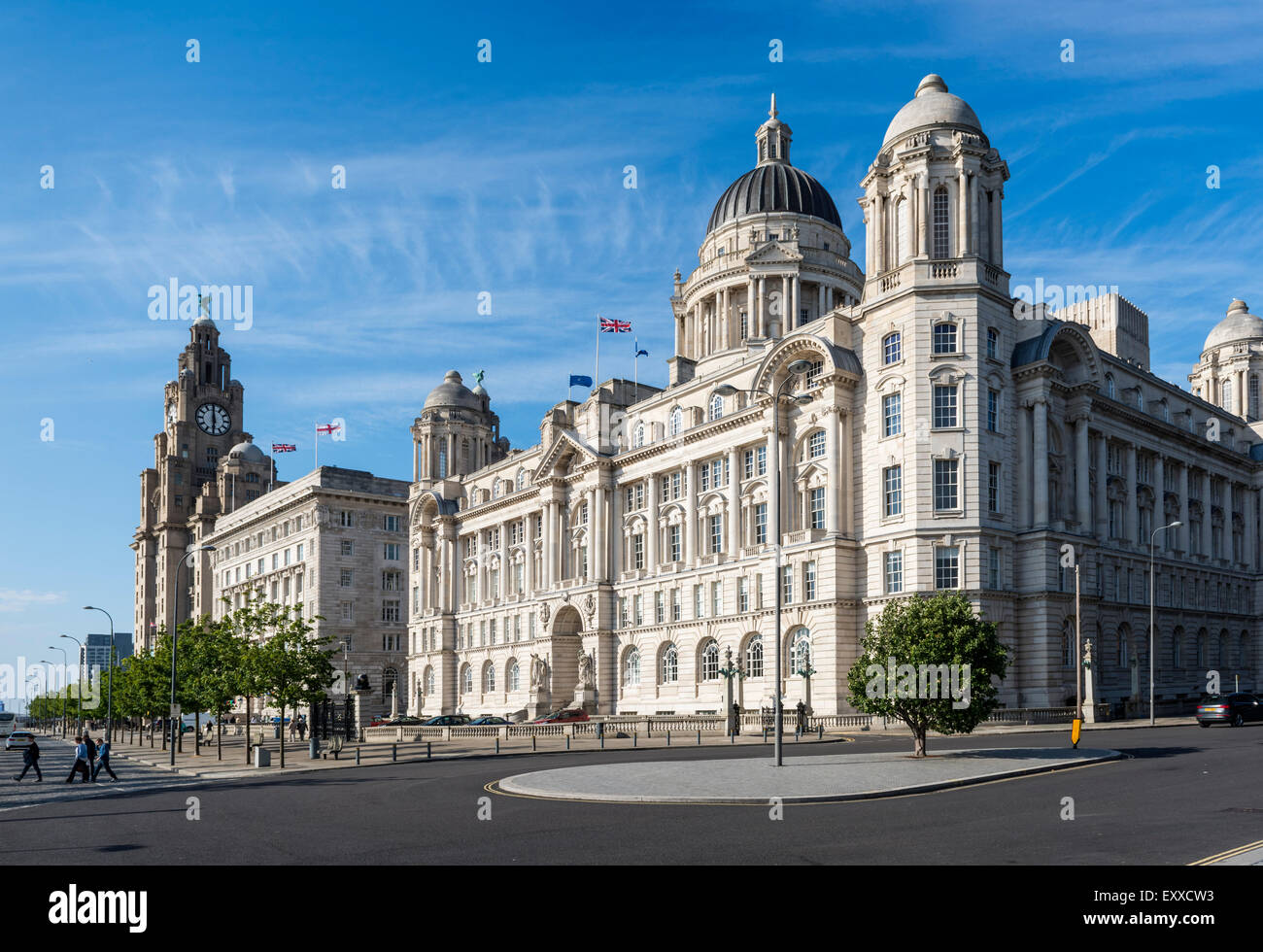 The Port of Liverpool Building, known as the Dock Office, a listed building in Liverpool, England, UK on the waterfront Stock Photo