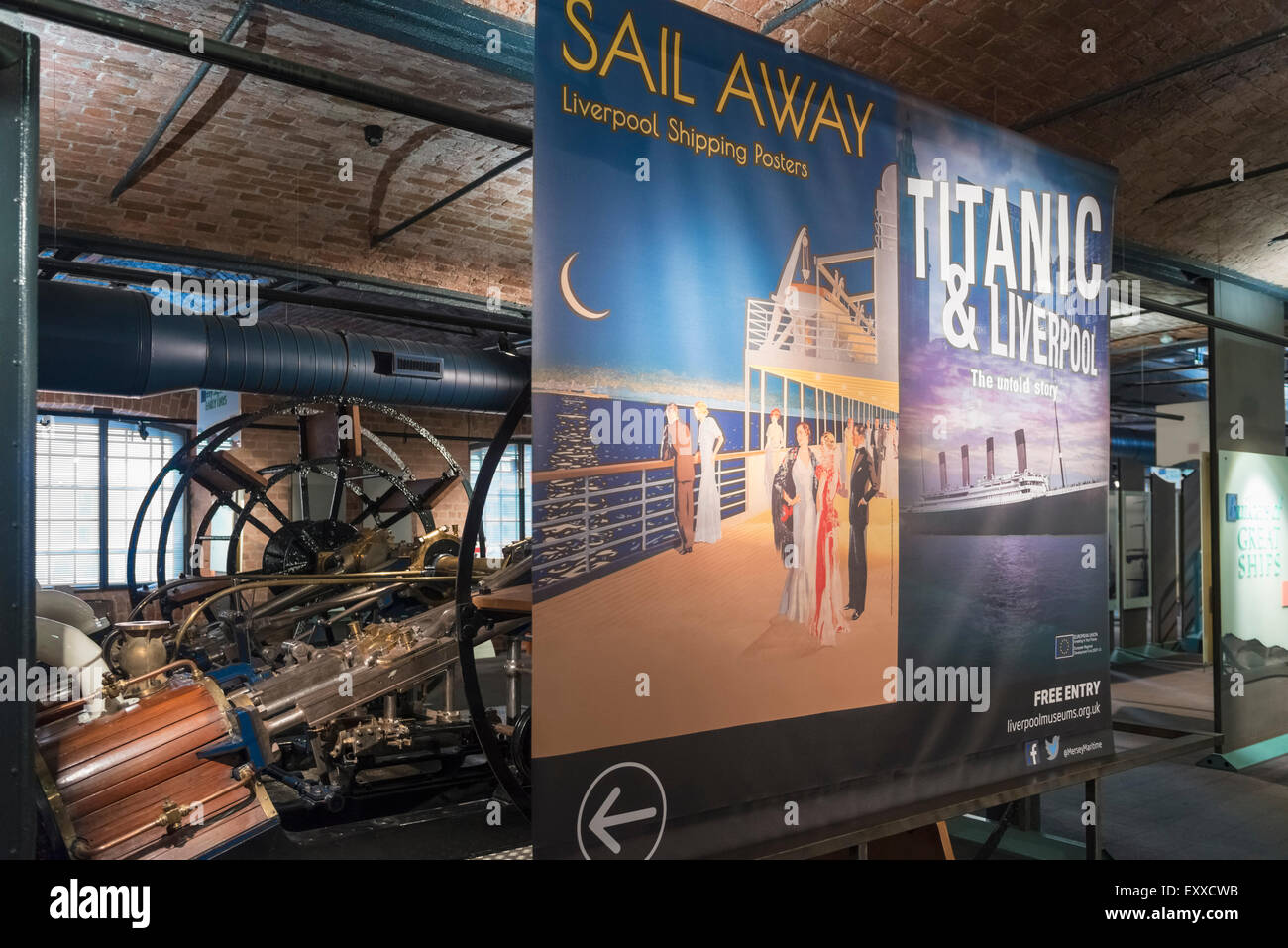 Exhibition in the Merseyside Maritime Museum, Liverpool, UK Stock Photo