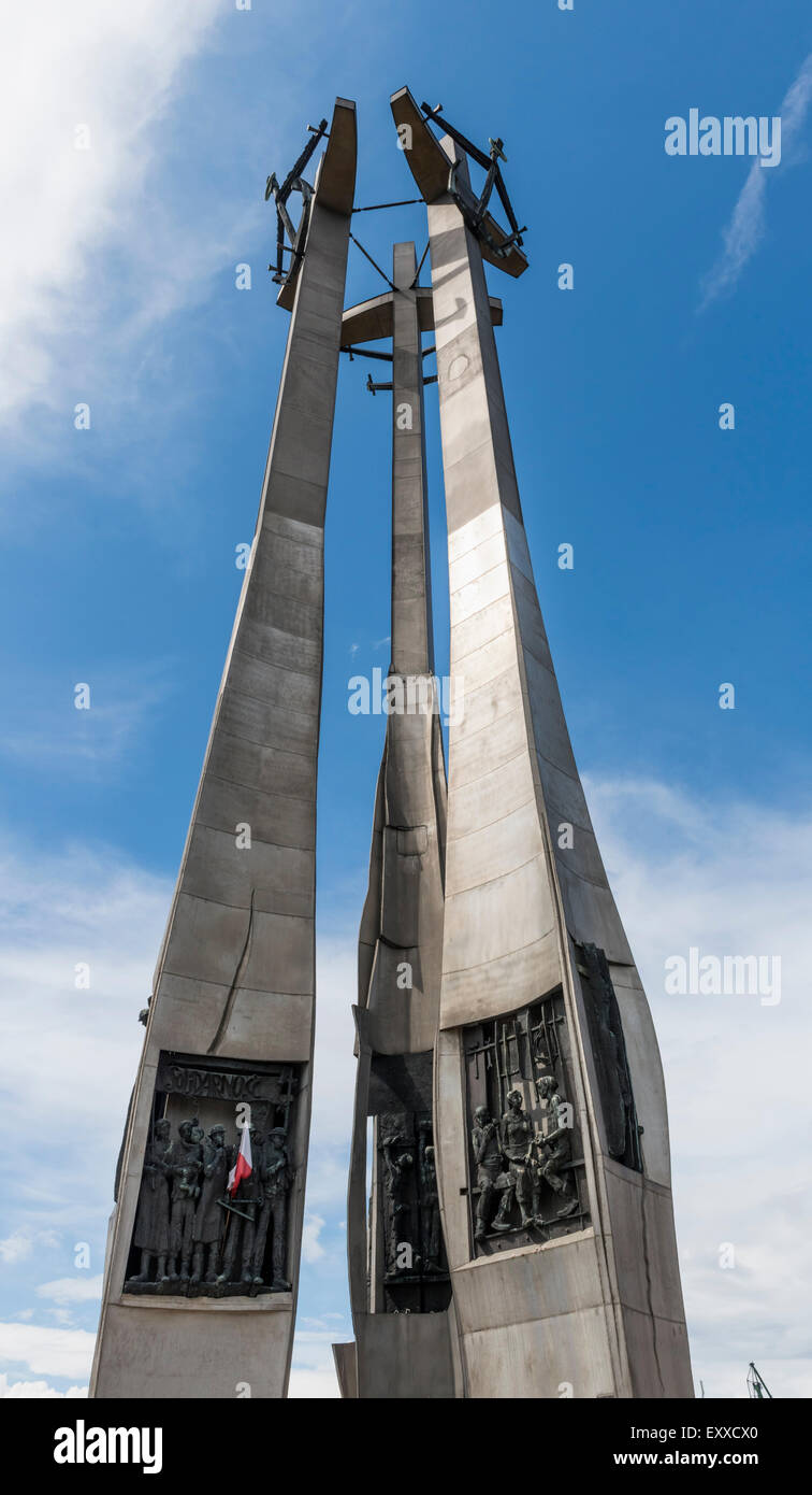 Monument of the Fallen Shipyard Workers 1970 at the Lenin Shipyard in
