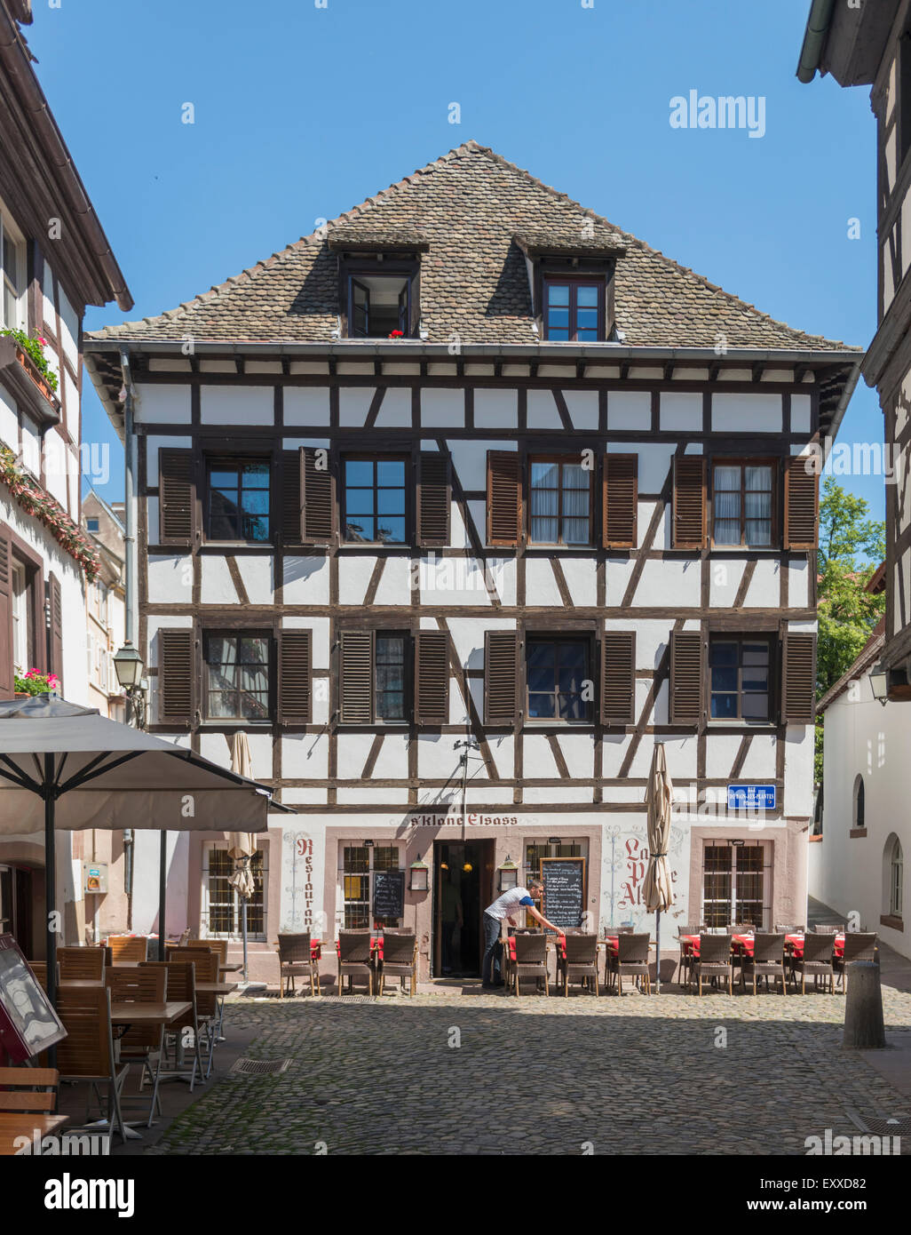 La Petite Alsace restaurant in La Petite France old town, Strasbourg, France, Europe Stock Photo