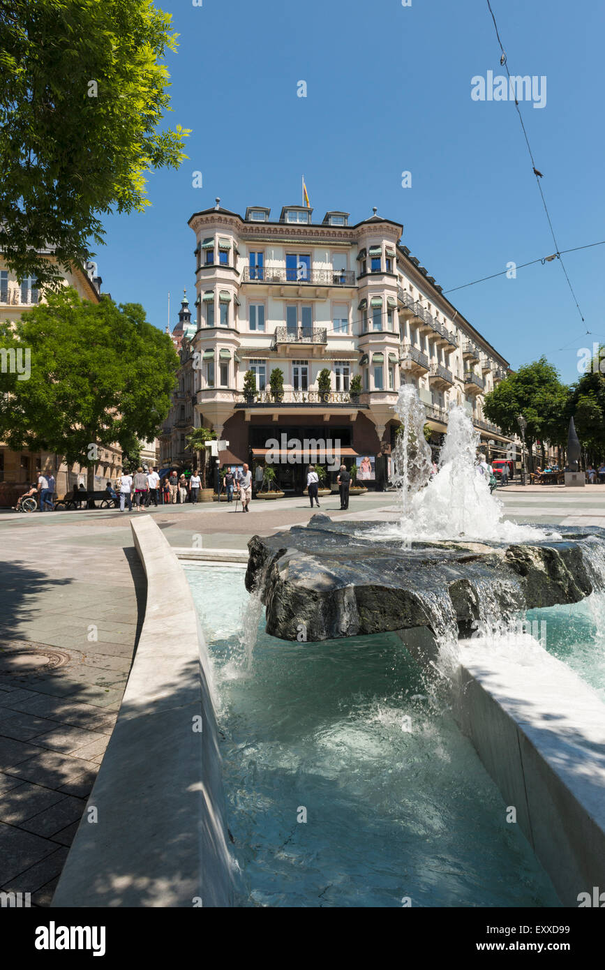 Fountain in Baden-Baden, in the Black Forest, Baden-Wurttemberg, Germany, Europe Stock Photo