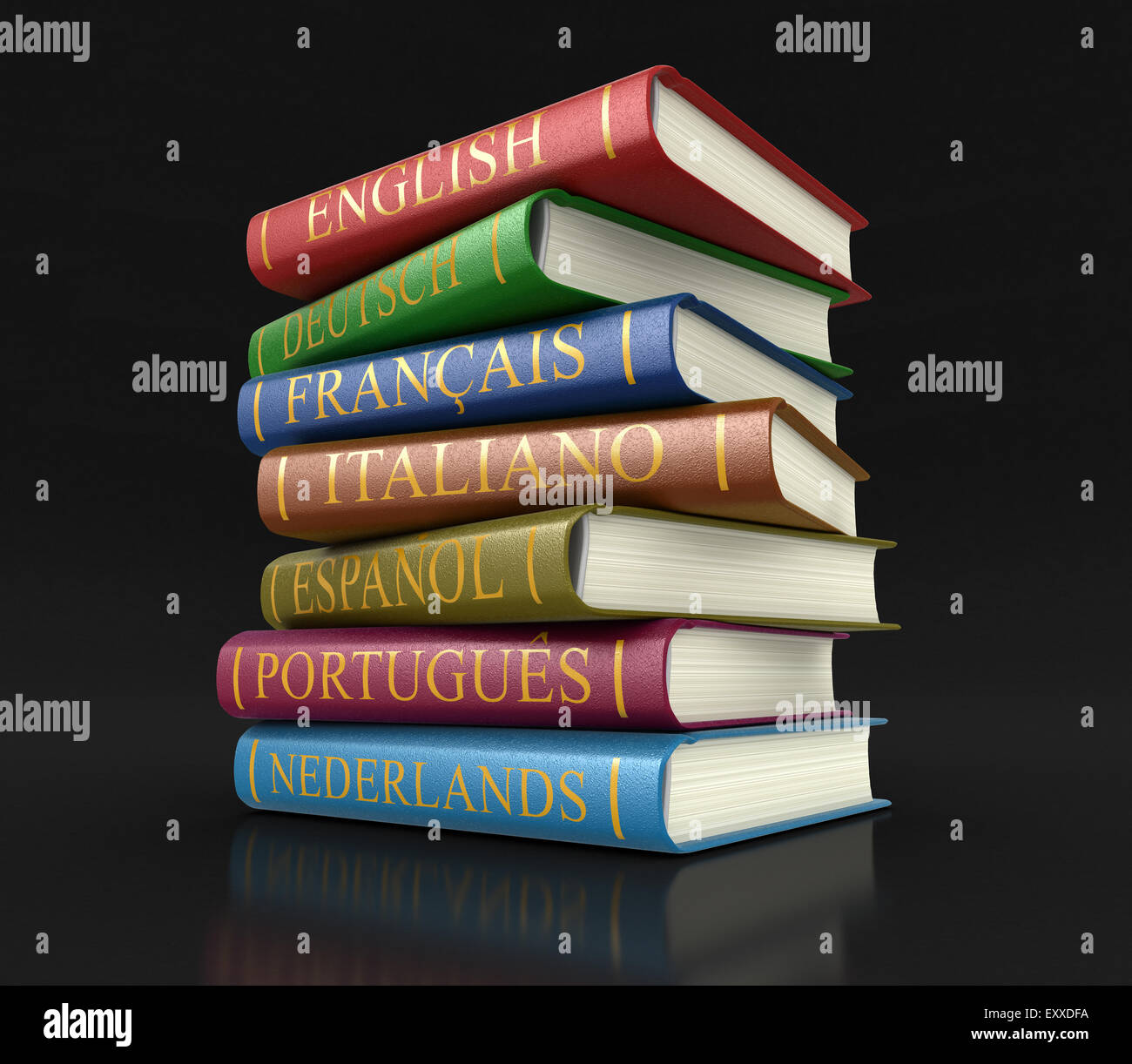 Stack of dictionaries (clipping path included Stock Photo Alamy
