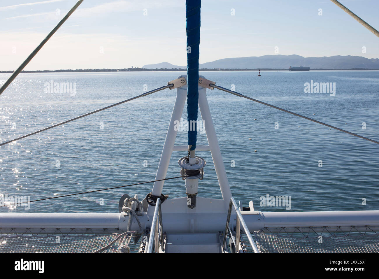 Sail boat rigging Stock Photo Alamy