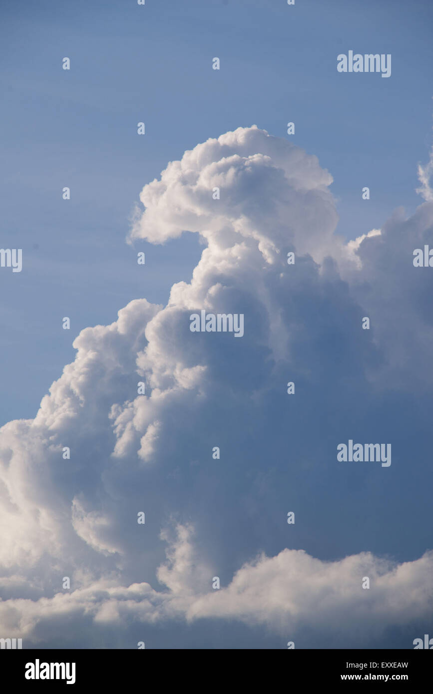 Fluffy cumulus clouds against blue sky Stock Photo - Alamy