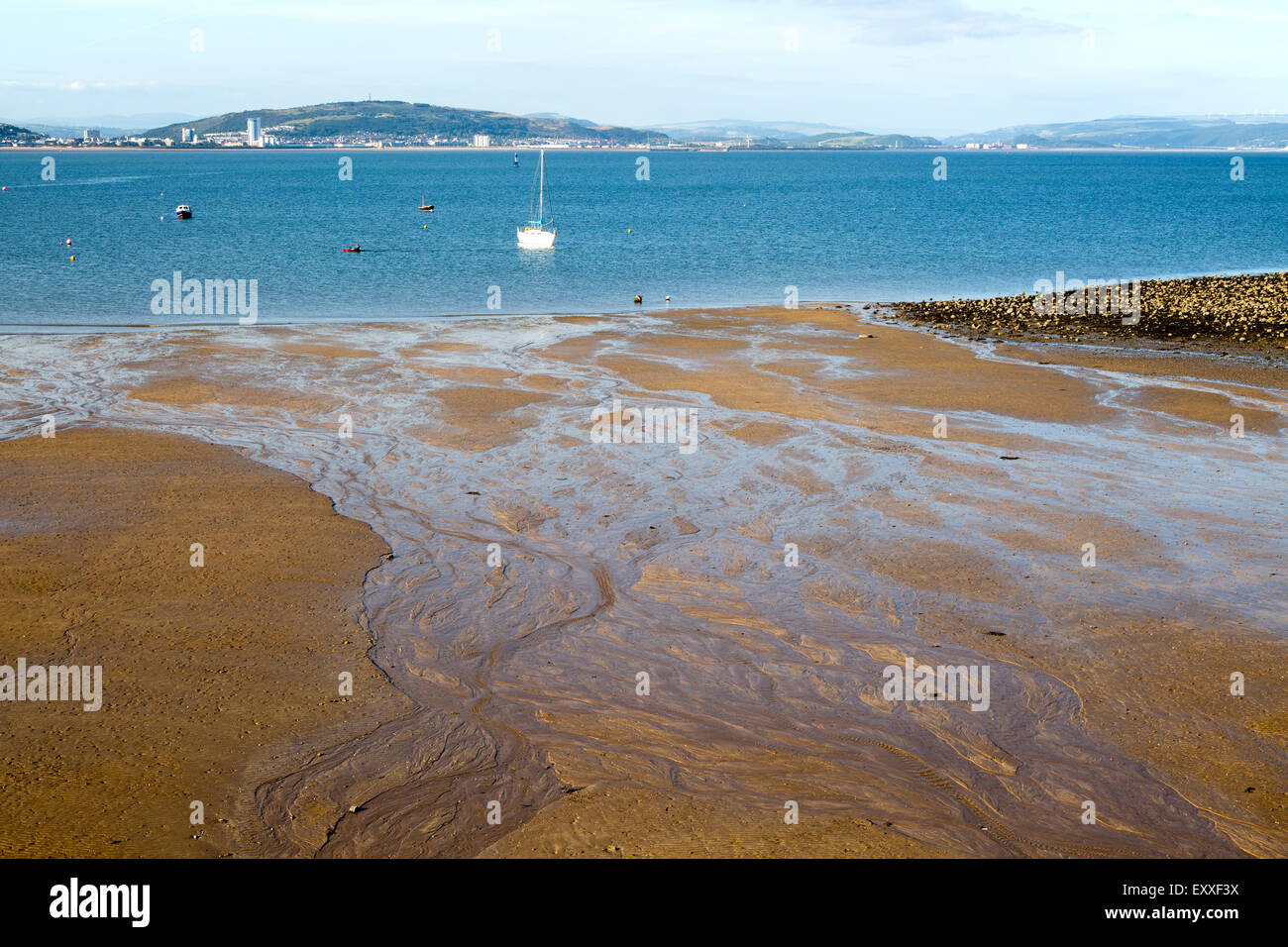 Mumbles coastline swansea bay sky bay of water hires stock photography