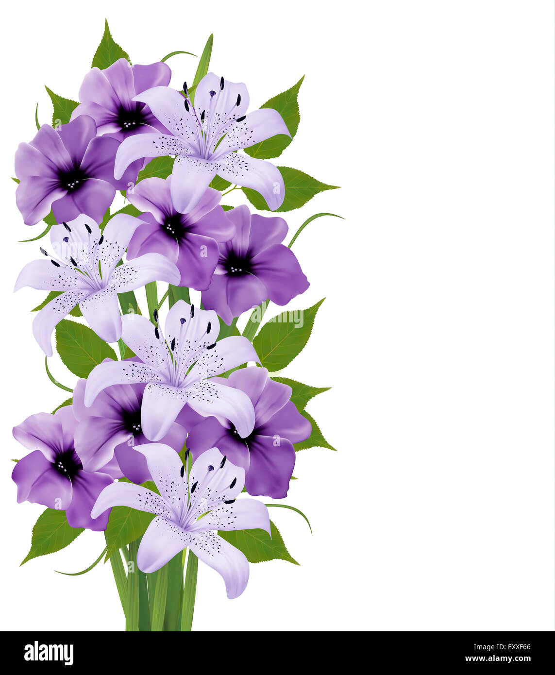 Holiday background with colorful beautiful flowers. Vector illustration ...