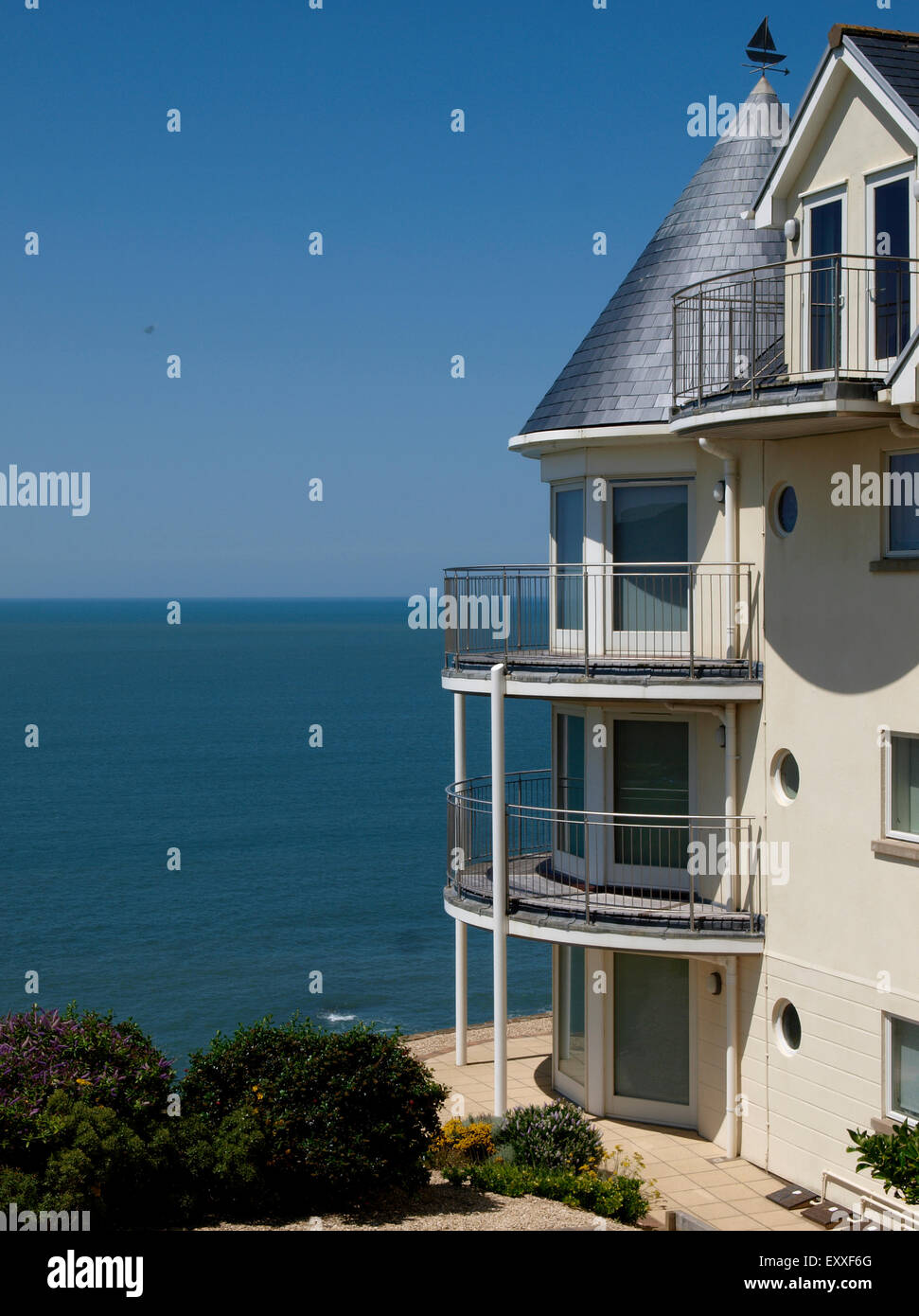 Cliff top apartments, Devon, UK Stock Photo Alamy