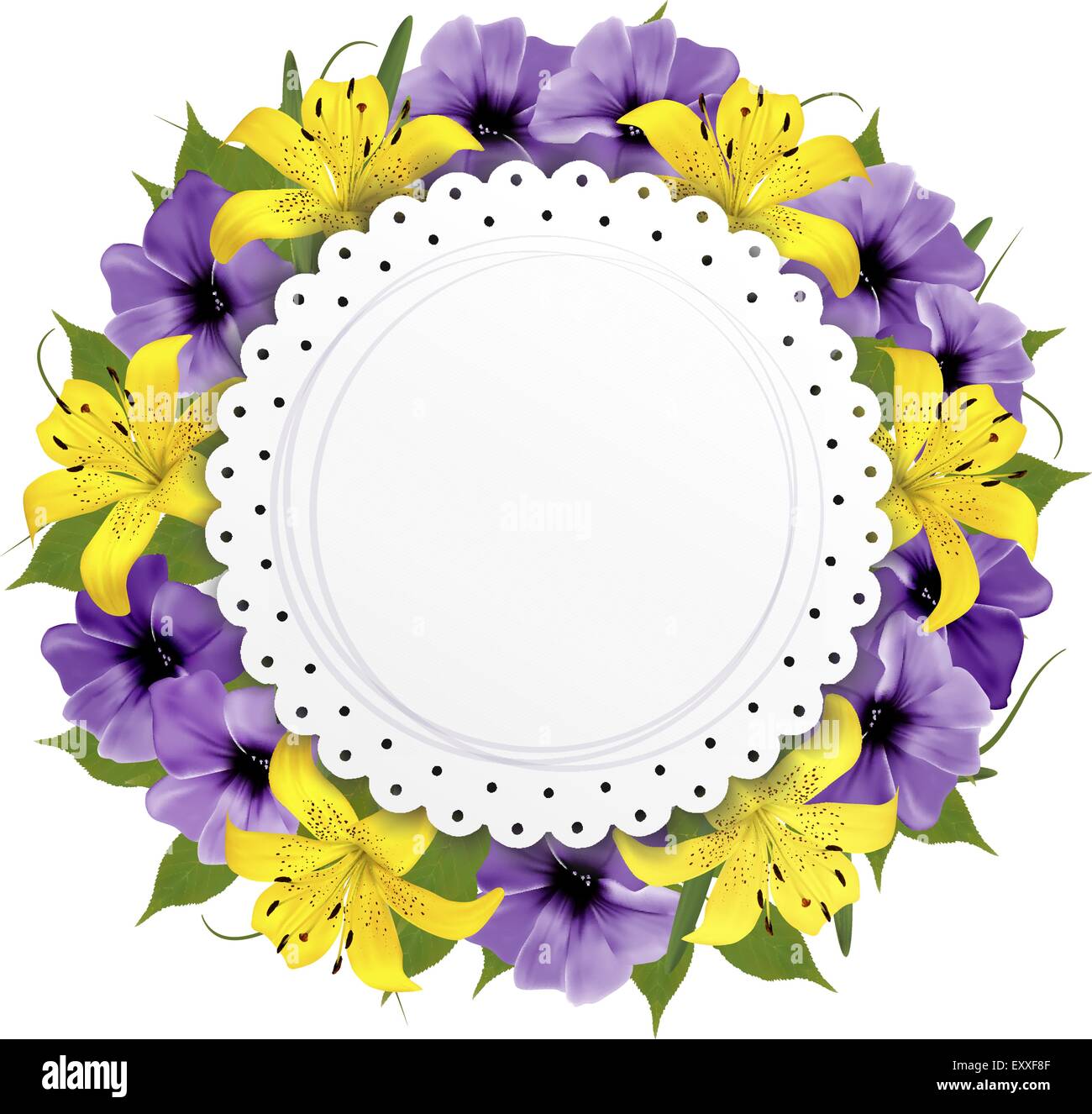 Greeting Card With Beautiful Flowers. Vector Stock Vector Image & Art ...