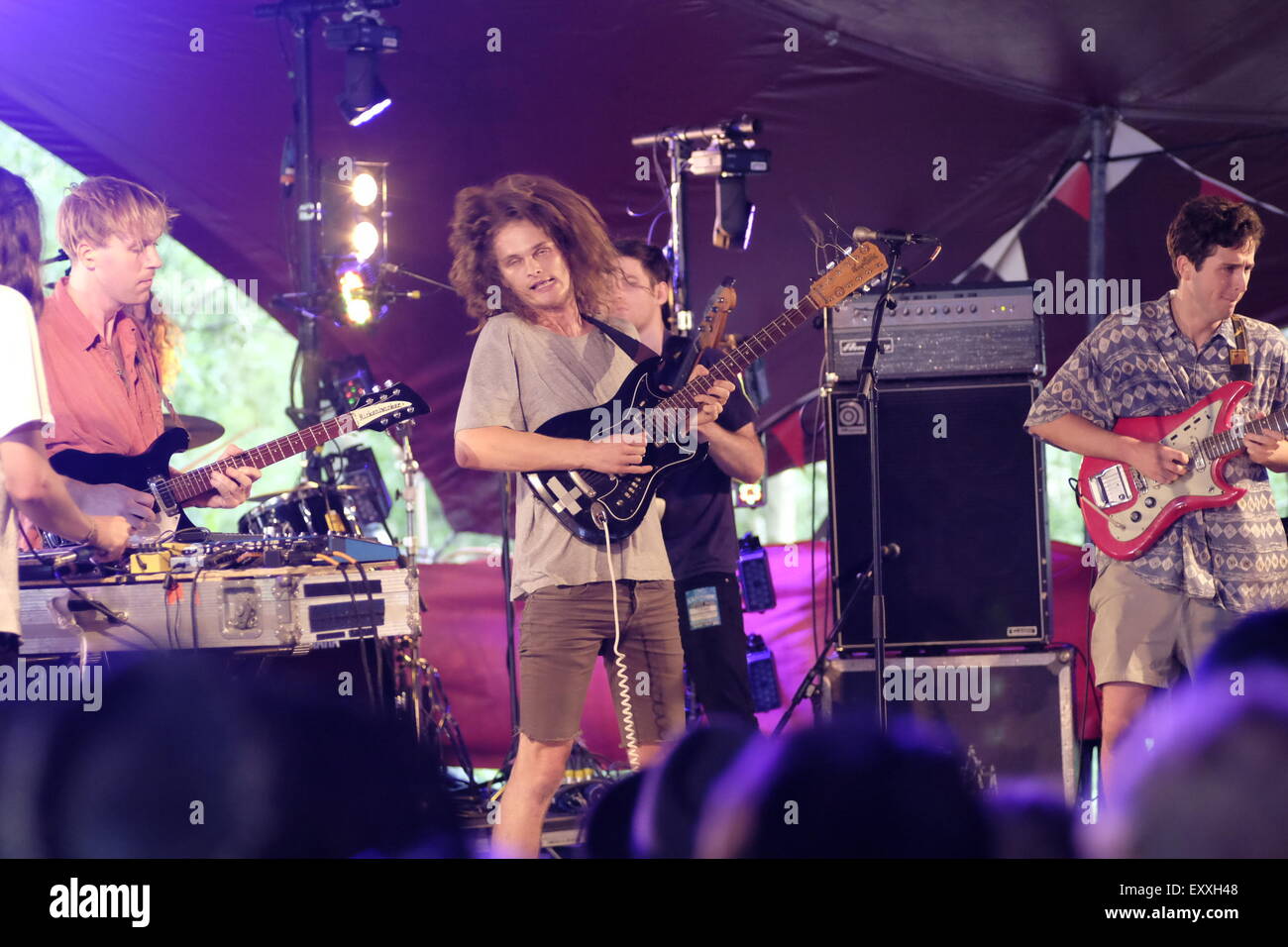 Henham Park, Southwold, Suffolk, UK. 17th July, 2015. The Australian band King Gizzard and the Lizard Wizard play the Latitude Festival 2015 in the iArena Credit:  Scott Hortop/Alamy Live News Stock Photo