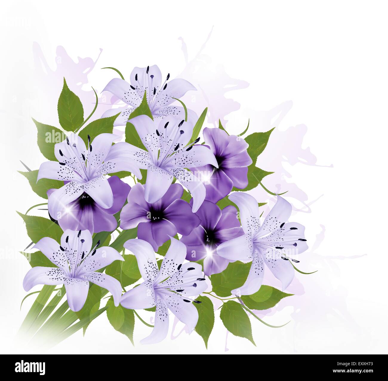 Background With Colorful Beautiful Flowers. Vector illustration Stock ...