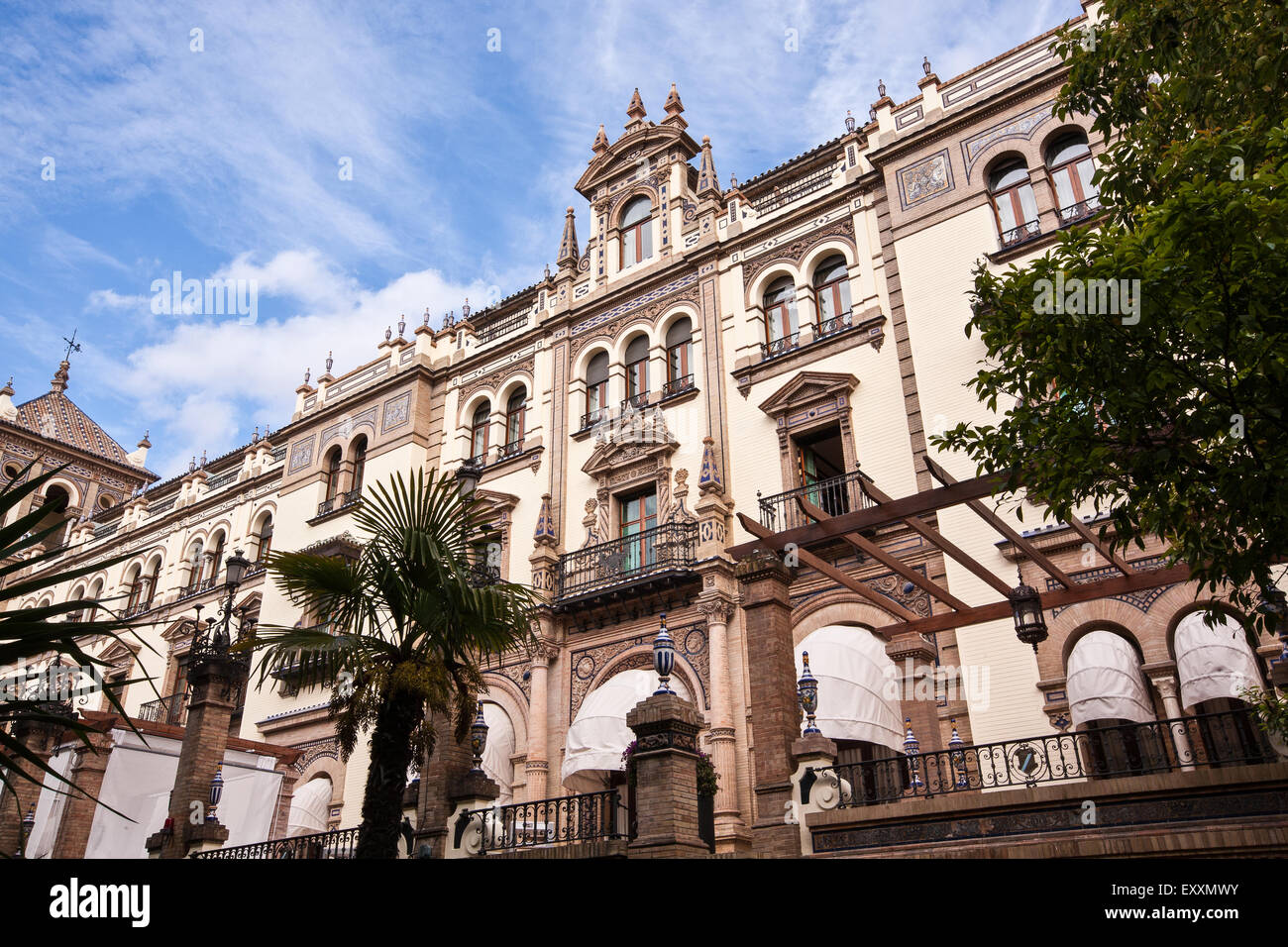 Detail of luxury hotel Alfonso XIII Hotel in centre of Seville
