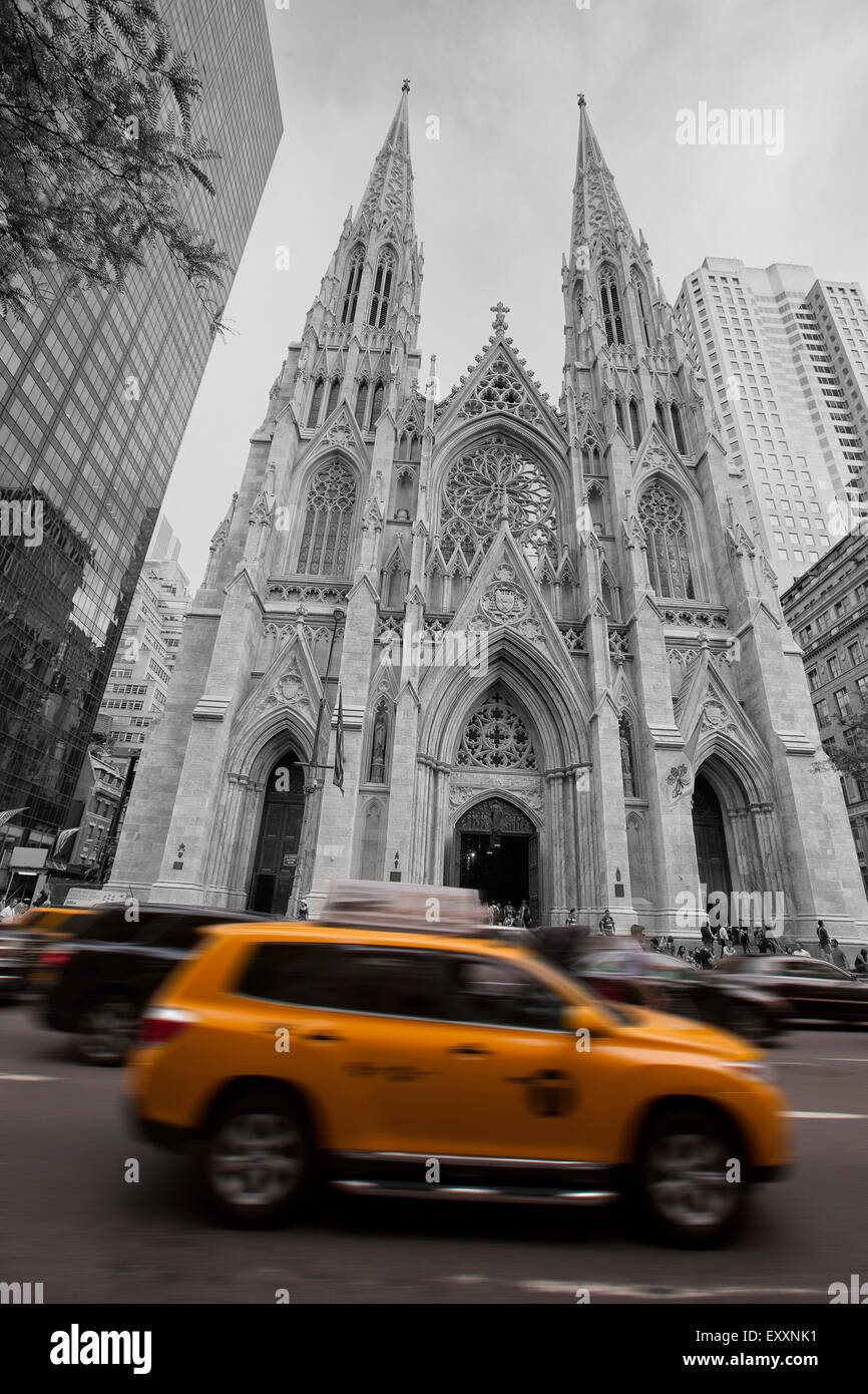NEW YORK - May 29, 2015: St. Patrick's Cathedral - One of the most famous landmarks in New York City, St. Patrick's Cathedral is Stock Photo