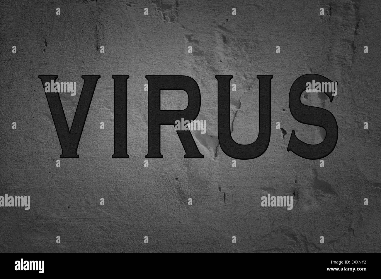 Word Virus isolated on dark background Stock Photo