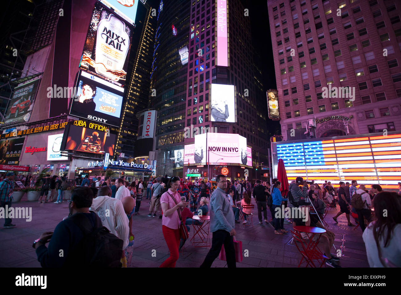 NEW YORK - May 29, 2015: Times Square is a major commercial intersection and neighborhood in Midtown Manhattan, New York City, a Stock Photo