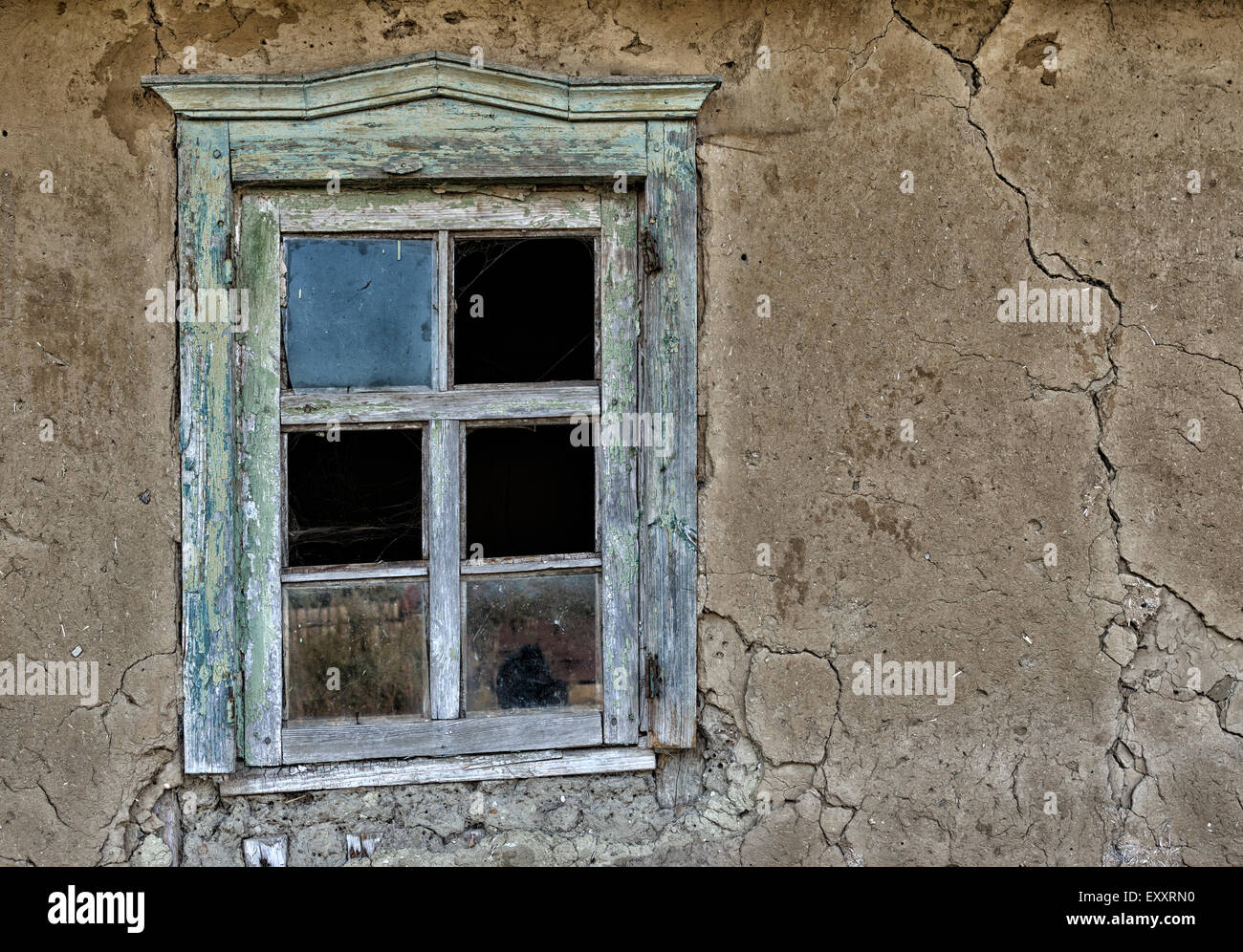 Window in an old ruinous house Stock Photo