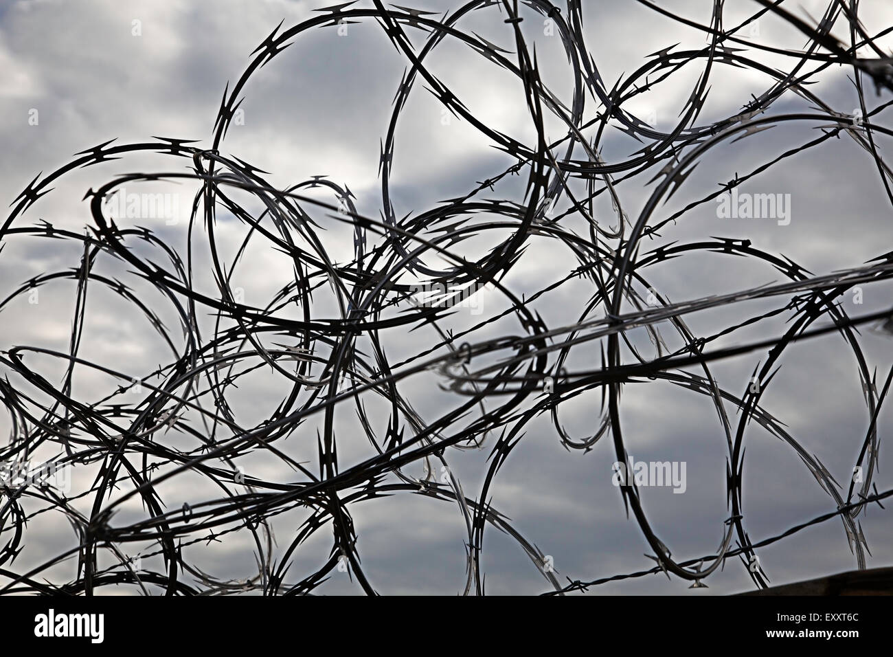Barbed and razor wire Stock Photo Alamy