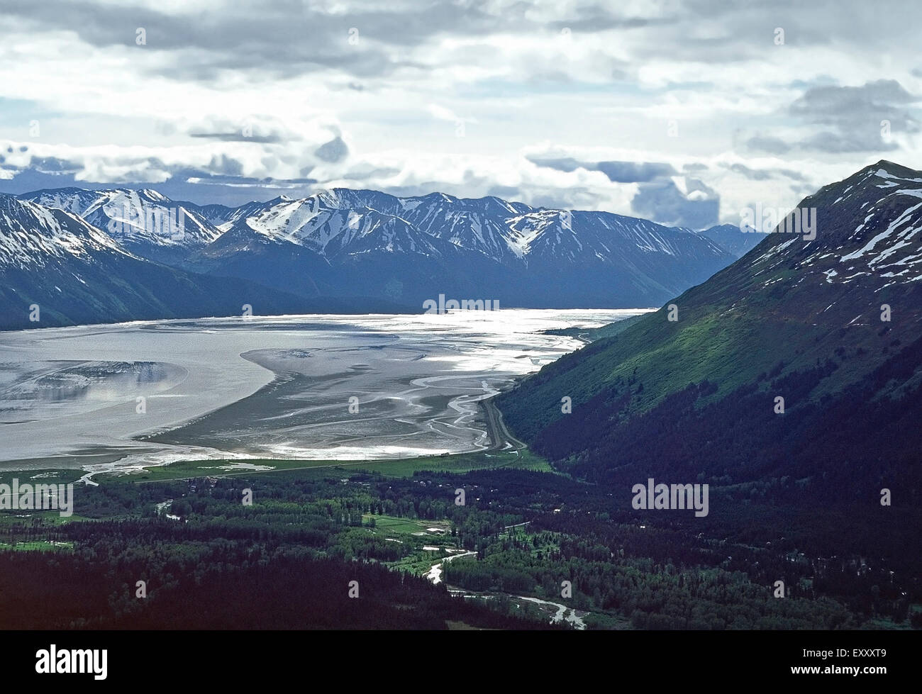 Turnagain Arm from Alyeska Resort,Alaska Stock Photo