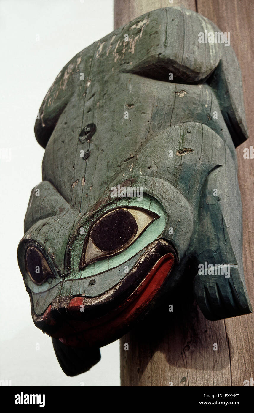 A frog totem image,Saxman Village,Ketchikan,Alaska Stock Photo Alamy