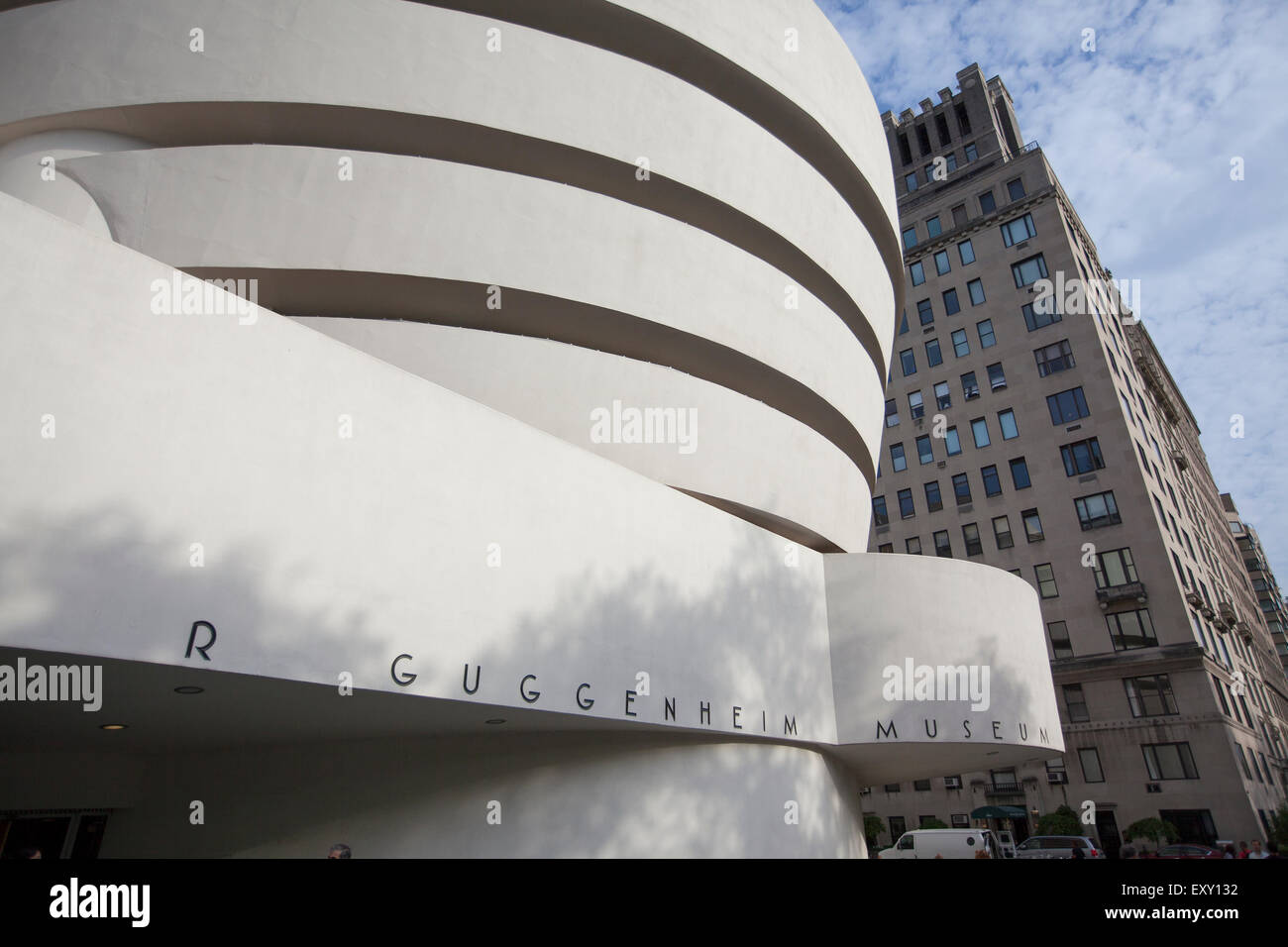 NEW YORK - May 27, 2015: The Solomon R. Guggenheim Museum, often referred to as The Guggenheim, is an art museum located at 1071 Stock Photo