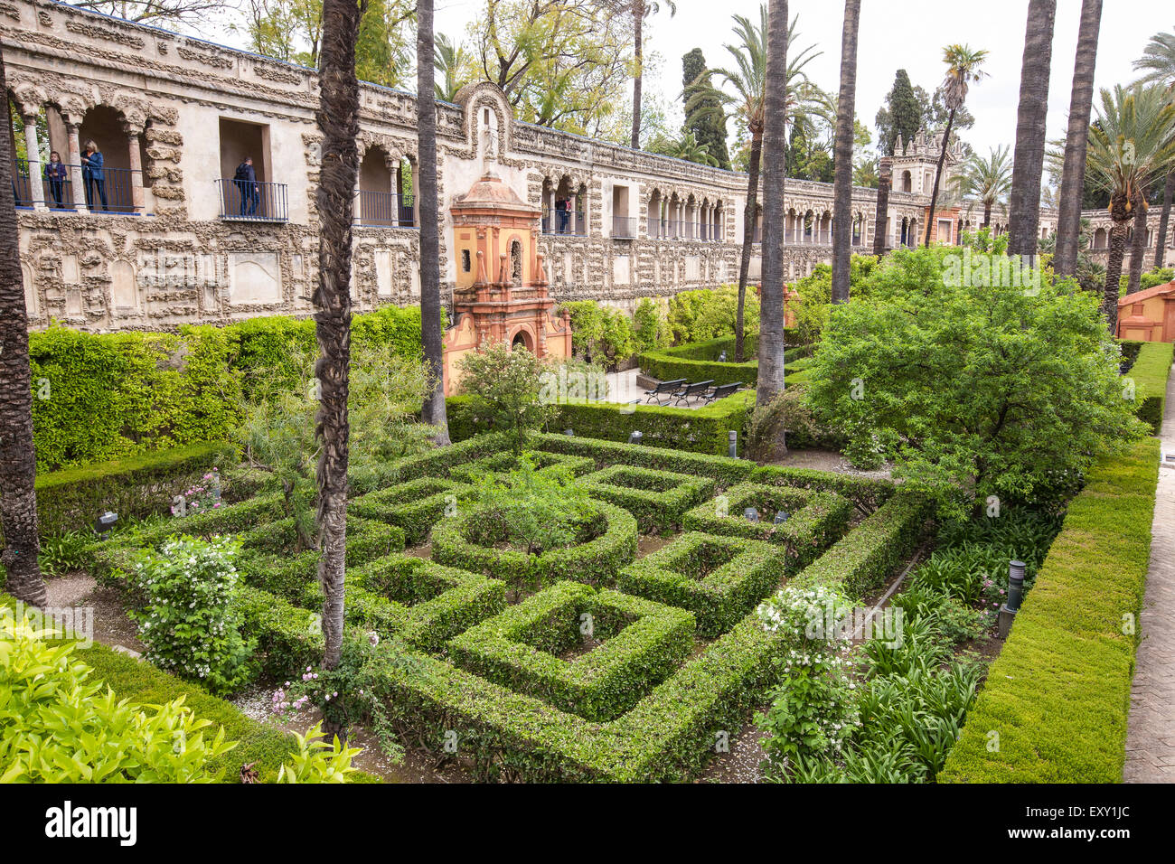 Islamic,muslim,pattern,Gardens at Royal Alcazar in centre of Seville, Andalucia, Spain, Europe ...