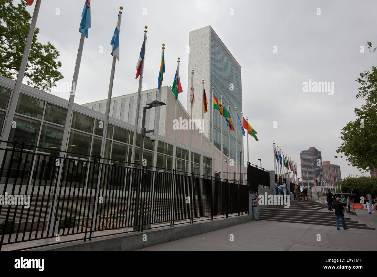 NEW YORK - May 27, 2015: The Headquarters of the United Nations is a complex in New York City. The complex has served as the off Stock Photo