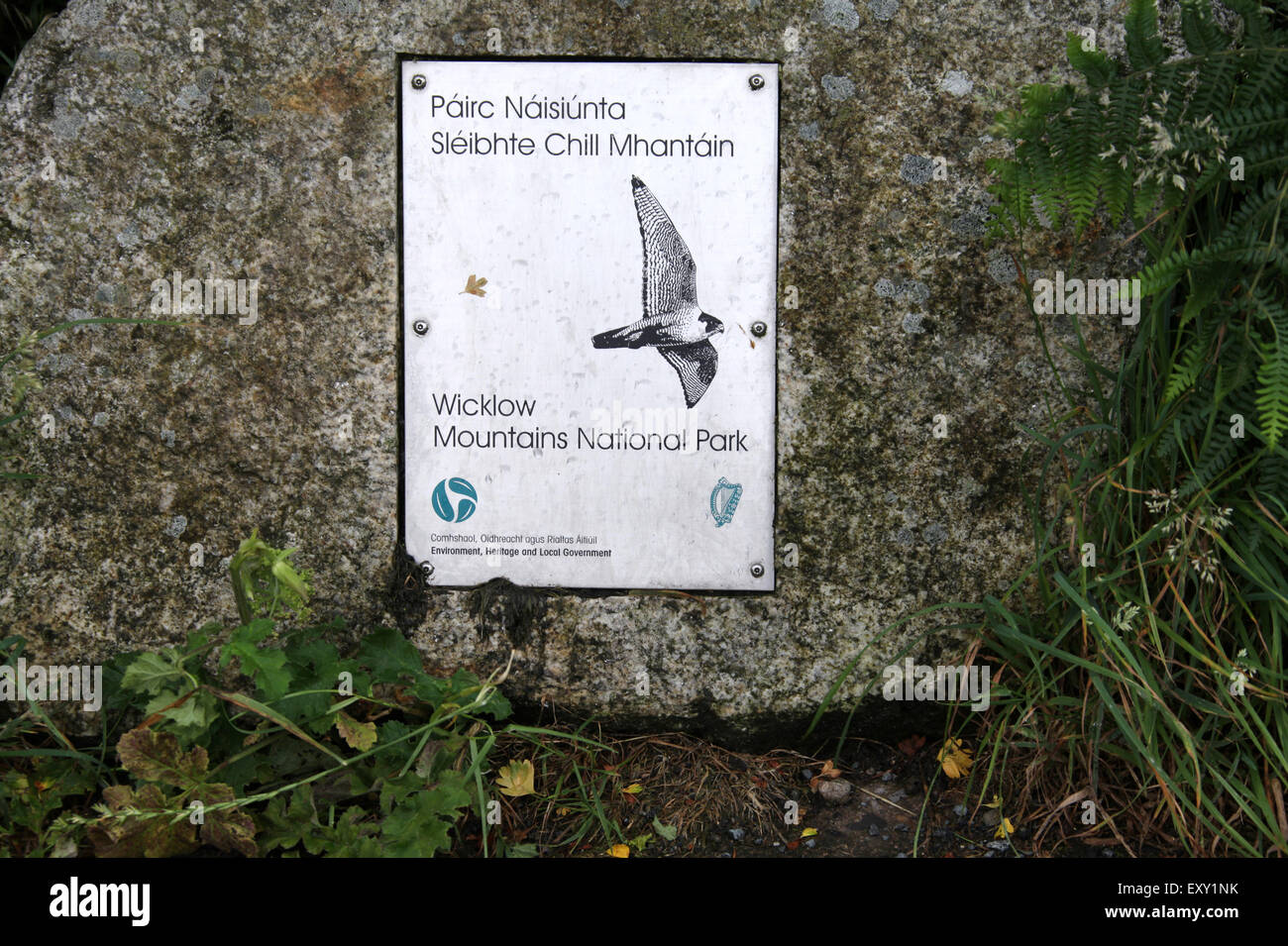 Wicklow Mountains National Park Sign in Ireland Stock Photo